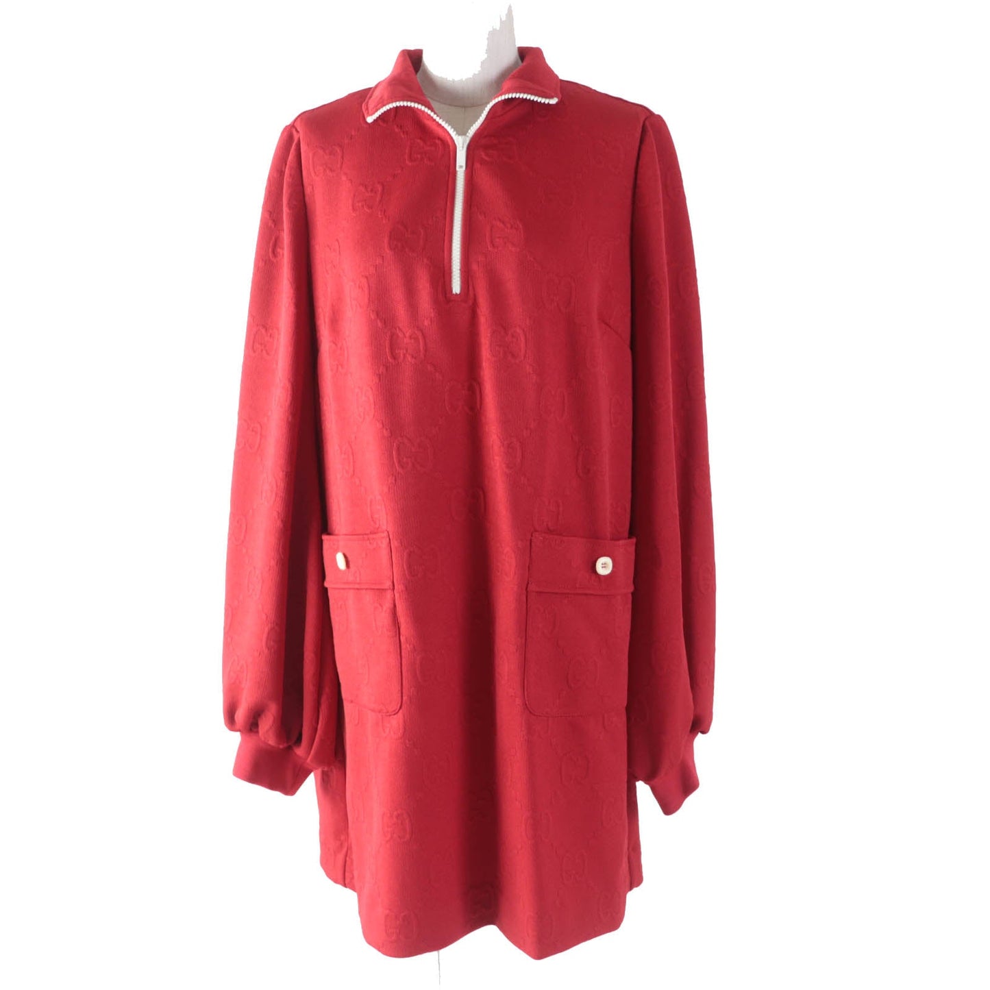 GUCCI one piece 653412 Main: 100% polyester, Trimming: 72% polyester, 25% nylon, 3% polyurethane Red Women M