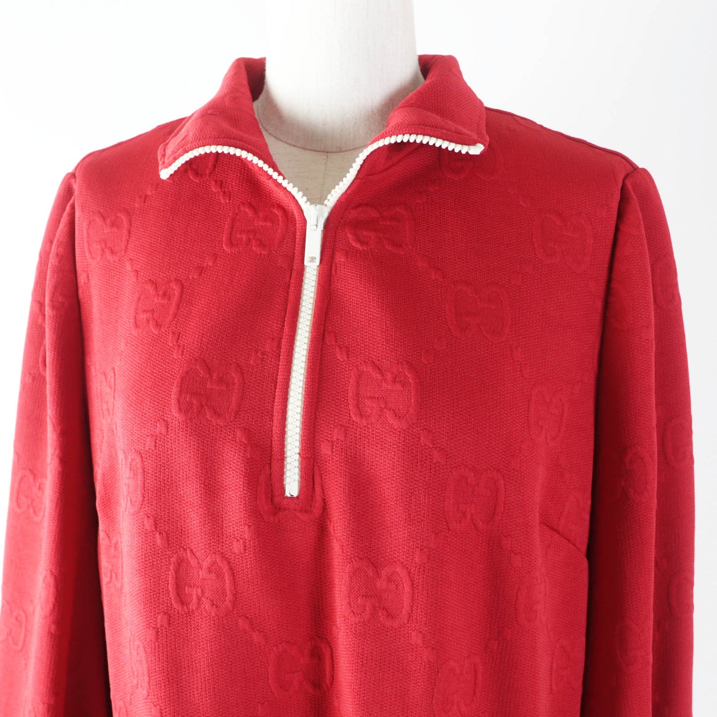 GUCCI one piece 653412 Main: 100% polyester, Trimming: 72% polyester, 25% nylon, 3% polyurethane Red Women M