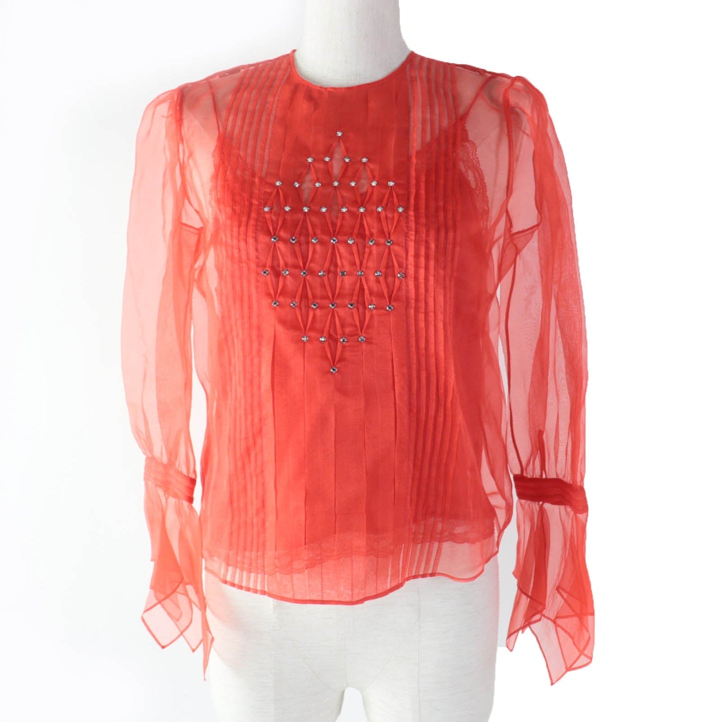 GUCCI tops 633322 Main: 100% silk, Part: metal, Lining: 73% acetate, Lining: 27% silk, Part: 100% nylon Red Women 36