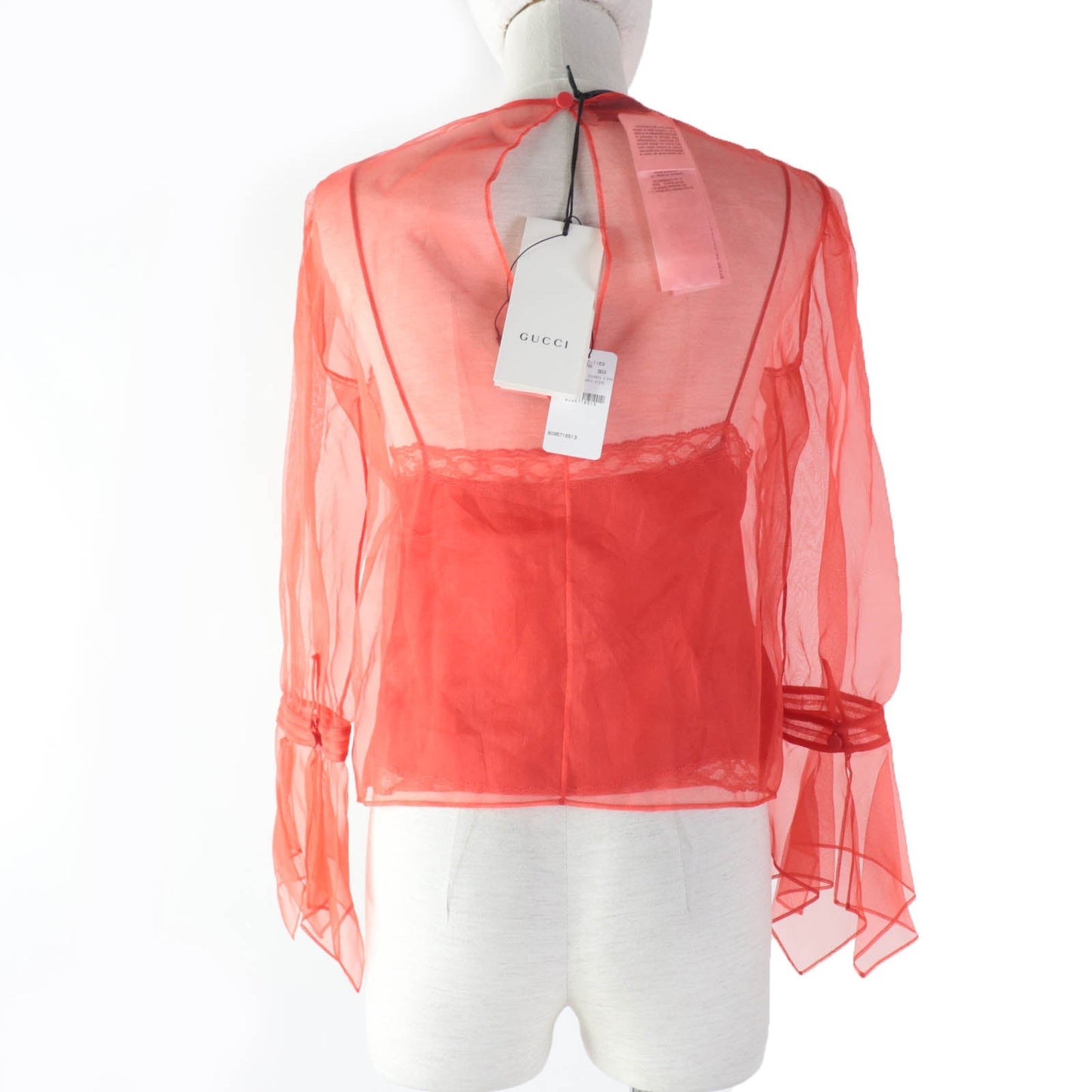 GUCCI tops 633322 Main: 100% silk, Part: metal, Lining: 73% acetate, Lining: 27% silk, Part: 100% nylon Red Women 36