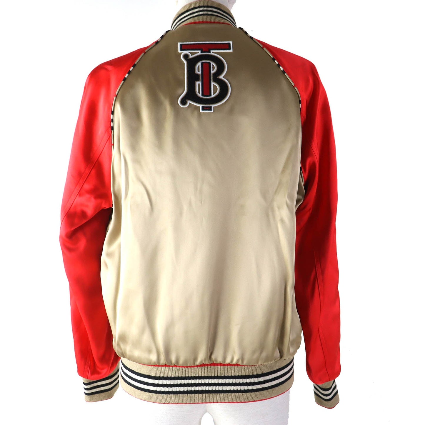 BURBERRY Blouson 8008762 Rayon Red Beige type 36