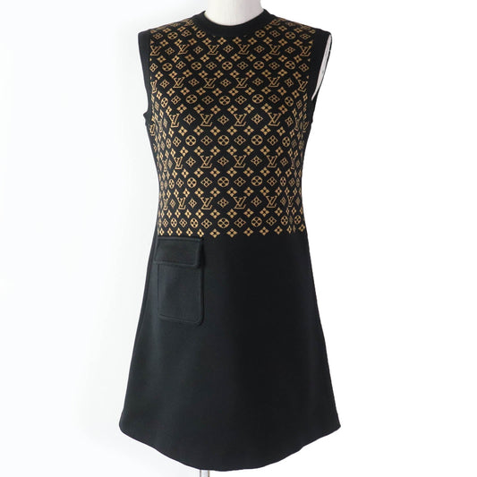 LOUIS VUITTON one piece 1ABYKG Main: 62% silk, 36% nylon, 2% polyurethane Black brown Women XS