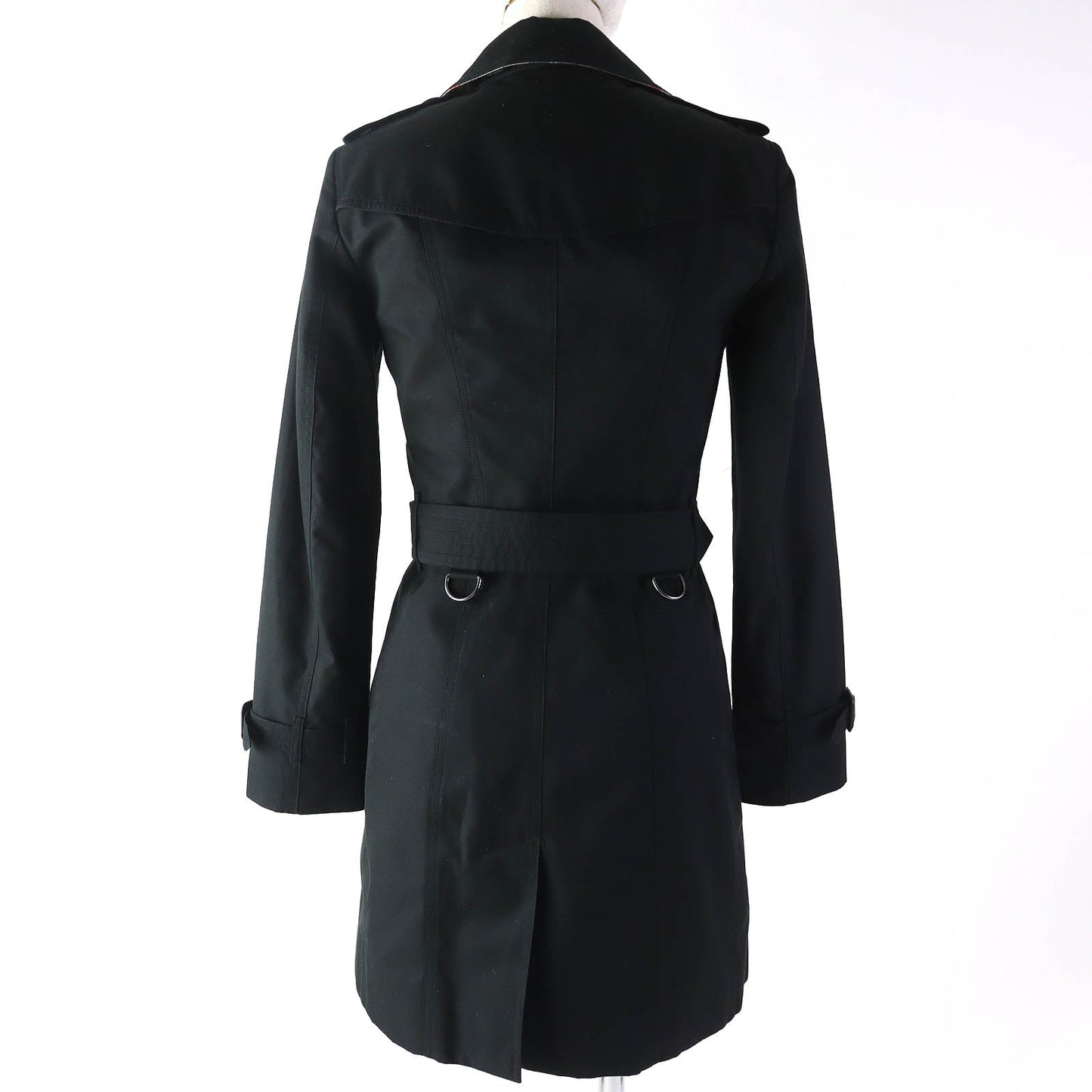 BURBERRY trench coat Outer: 100% cotton, Sleeve lining: 100% viscose (rayon), Liner: 55% cashmere, Liner: 45% wool black Women 36