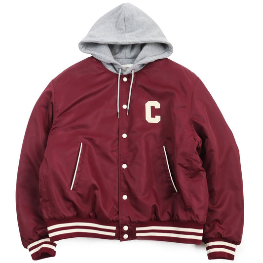 CELINE Blouson 2W15A227R Outer: 100% nylon, Lining: 100% cotton, Filling: 100% polyester, Part: 100% cotton Bordeaux Grey mens 52