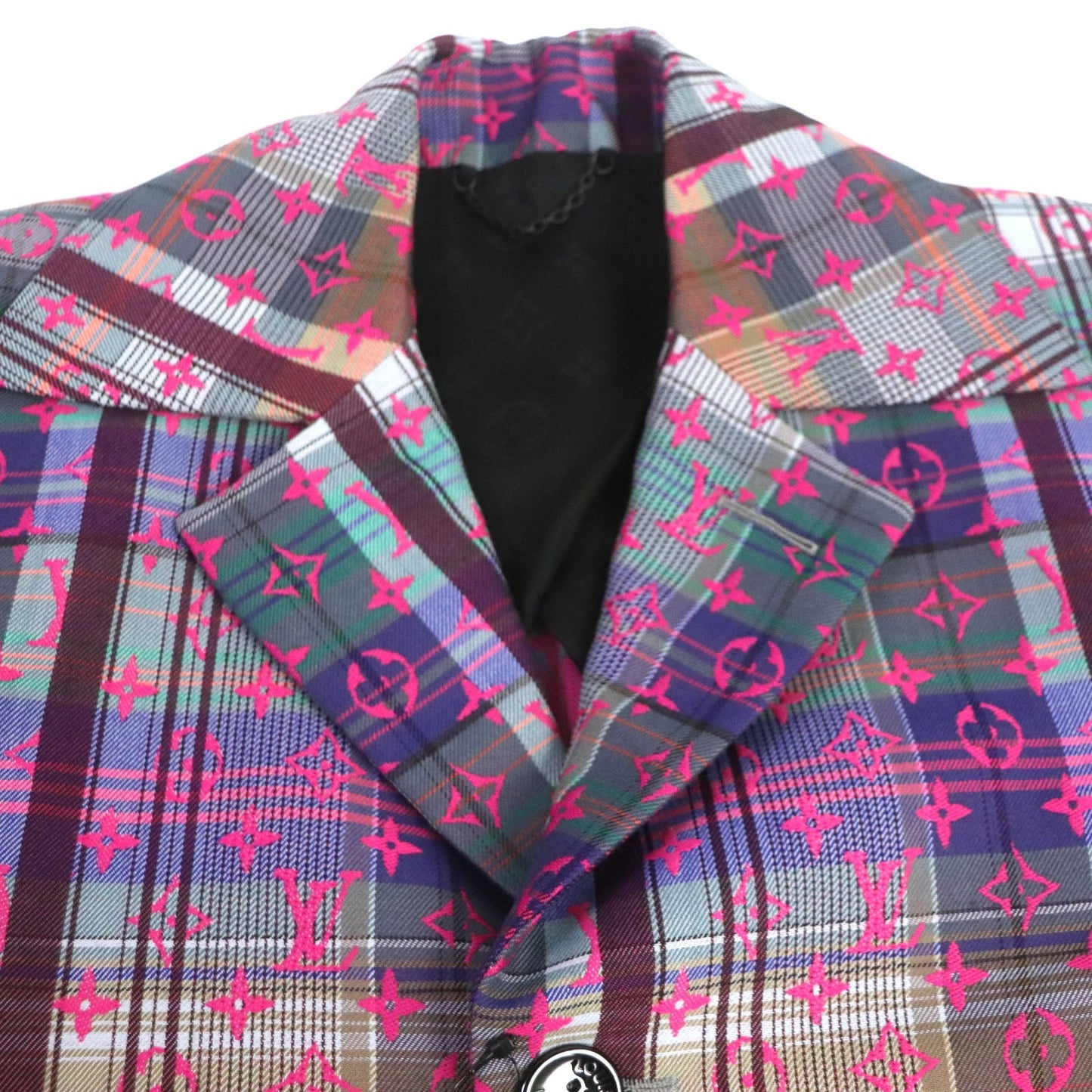LOUIS VUITTON Chester coat Main: 65% wool, Main: 35% polyester, Lining: 30% cupra, Lining: 27% acetate, Lining: 24% rayon, : 19% cotton Pink multi mens 48