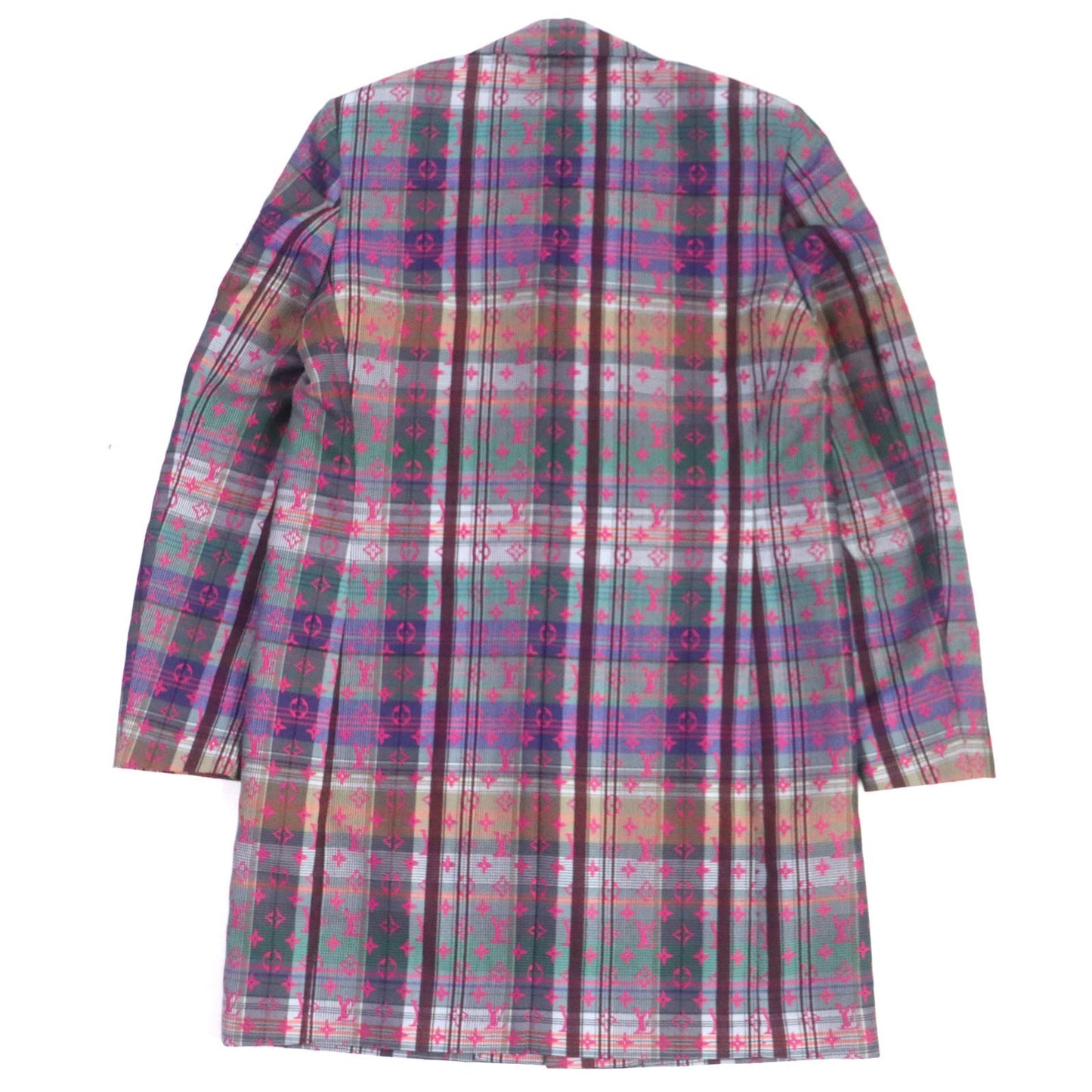 LOUIS VUITTON Chester coat Main: 65% wool, Main: 35% polyester, Lining: 30% cupra, Lining: 27% acetate, Lining: 24% rayon, : 19% cotton Pink multi mens 48