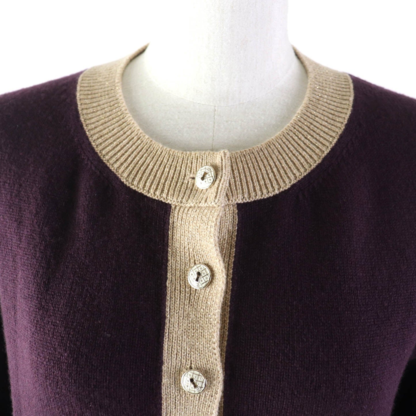 Chanel Cashmere Polyester Cardigan 38 Women Classic Flap Tote
