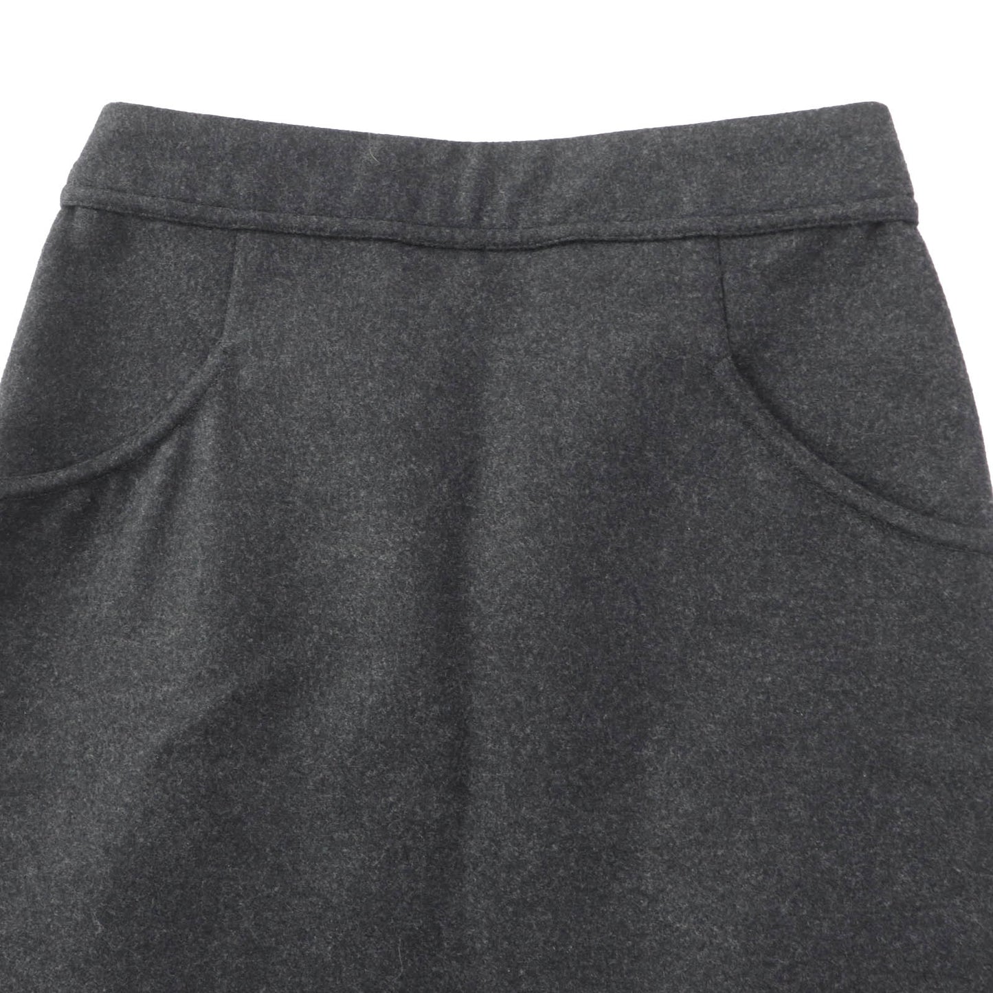 CHANEL skirt 11A P41836 Outer: 60% wool, Outer: 38% angora, Outer: 1% polyurethane, Outer: 1% nylon, Lining: 100% silk Dark gray Women 36