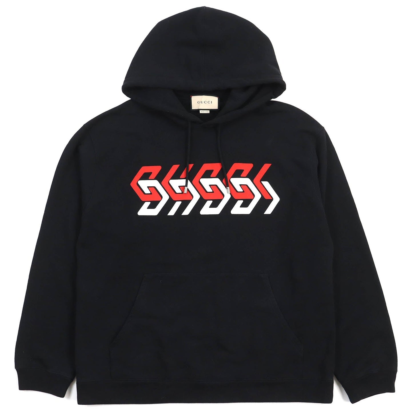 GUCCI Hoodie 681210 Main: 100% cotton Black red white mens L