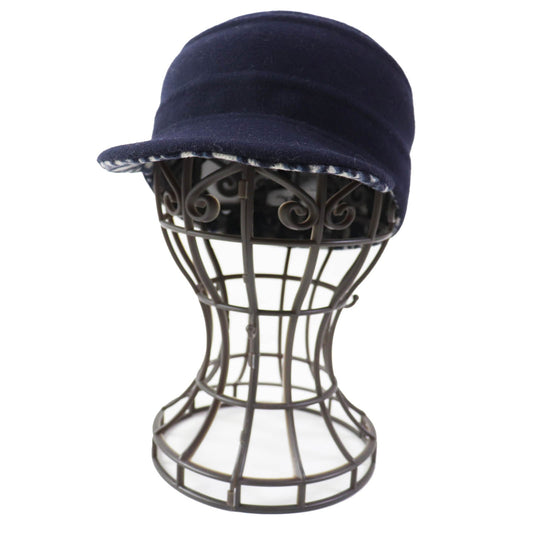 Christian Dior cap 21DCH918I100 Outer: 99% wool, Outer: 1% silk, Lining: 99% wool, Lining: 1% silk Dark navy Women 57
