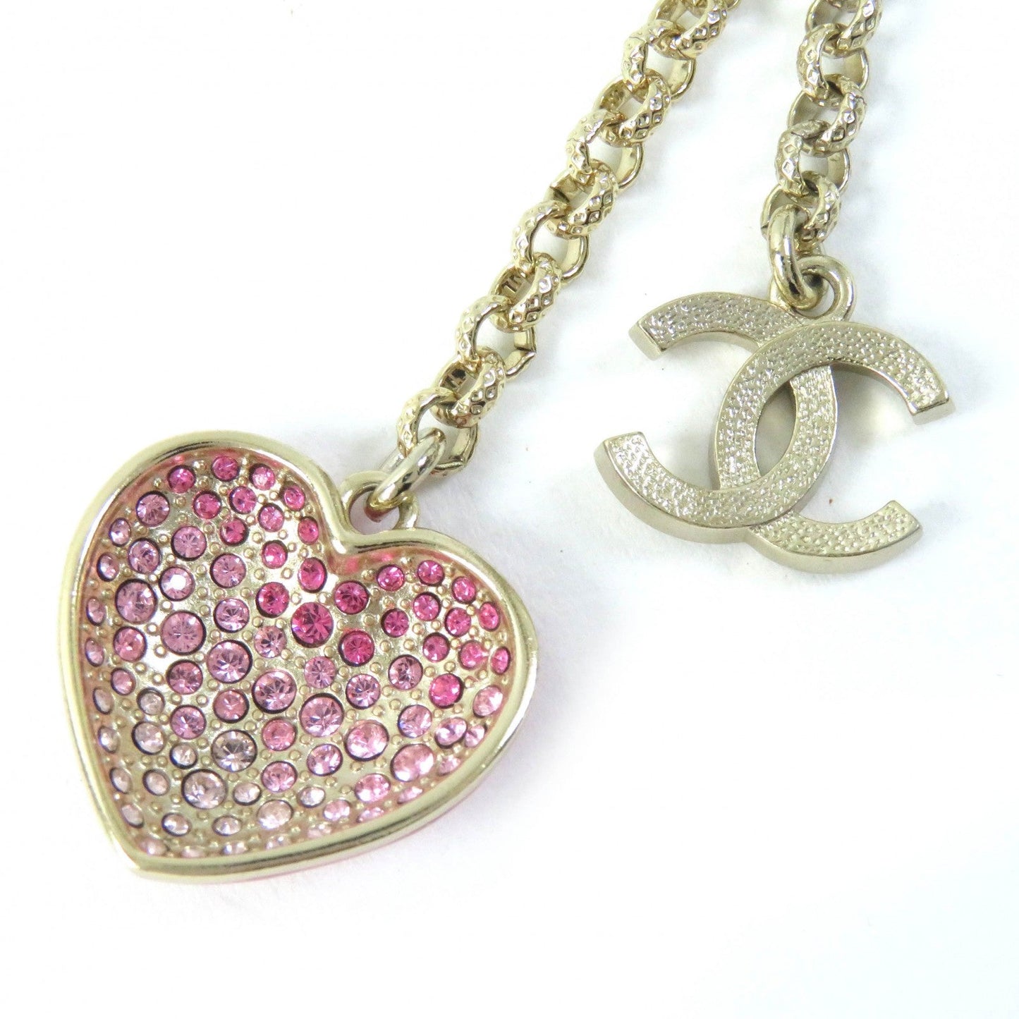 CHANEL Necklace C23P Gold Plated, Faux Pearl, Rhinestone Gold pink Women