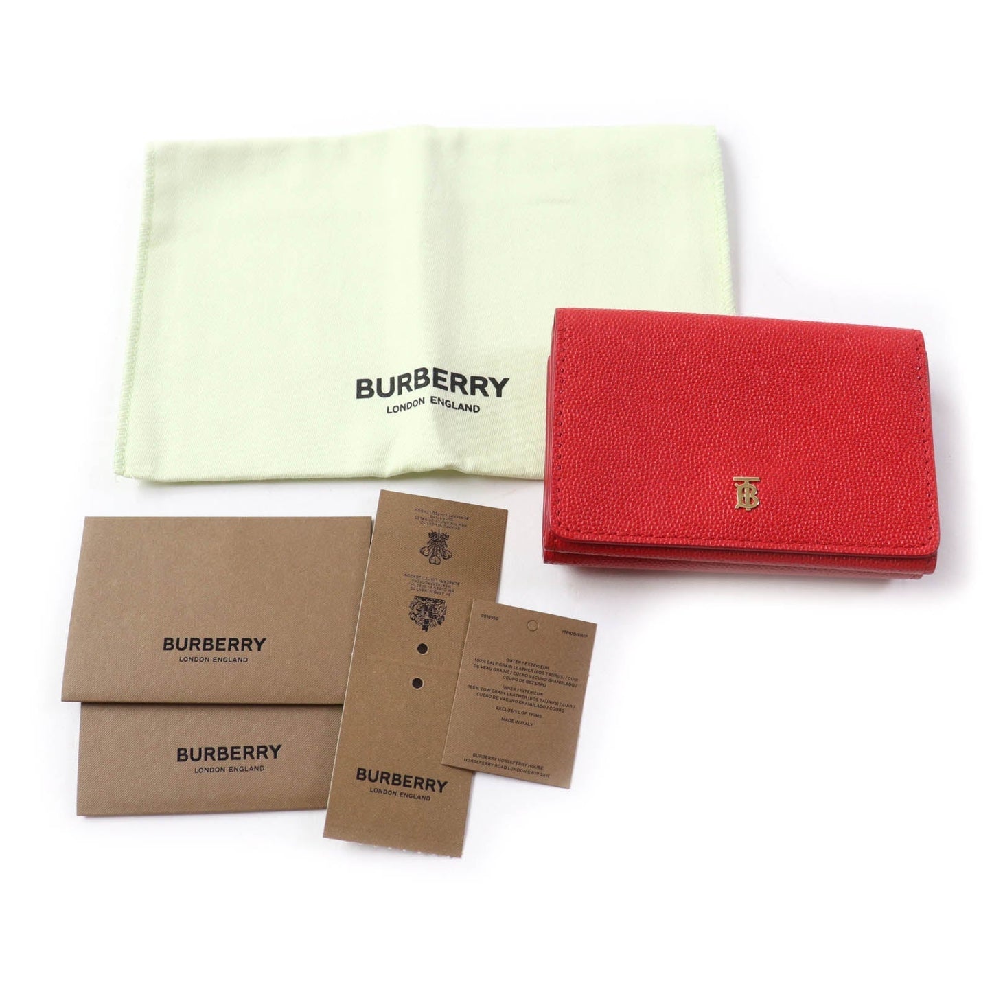 BURBERRY Tri-fold wallet Main: Leather Red Women