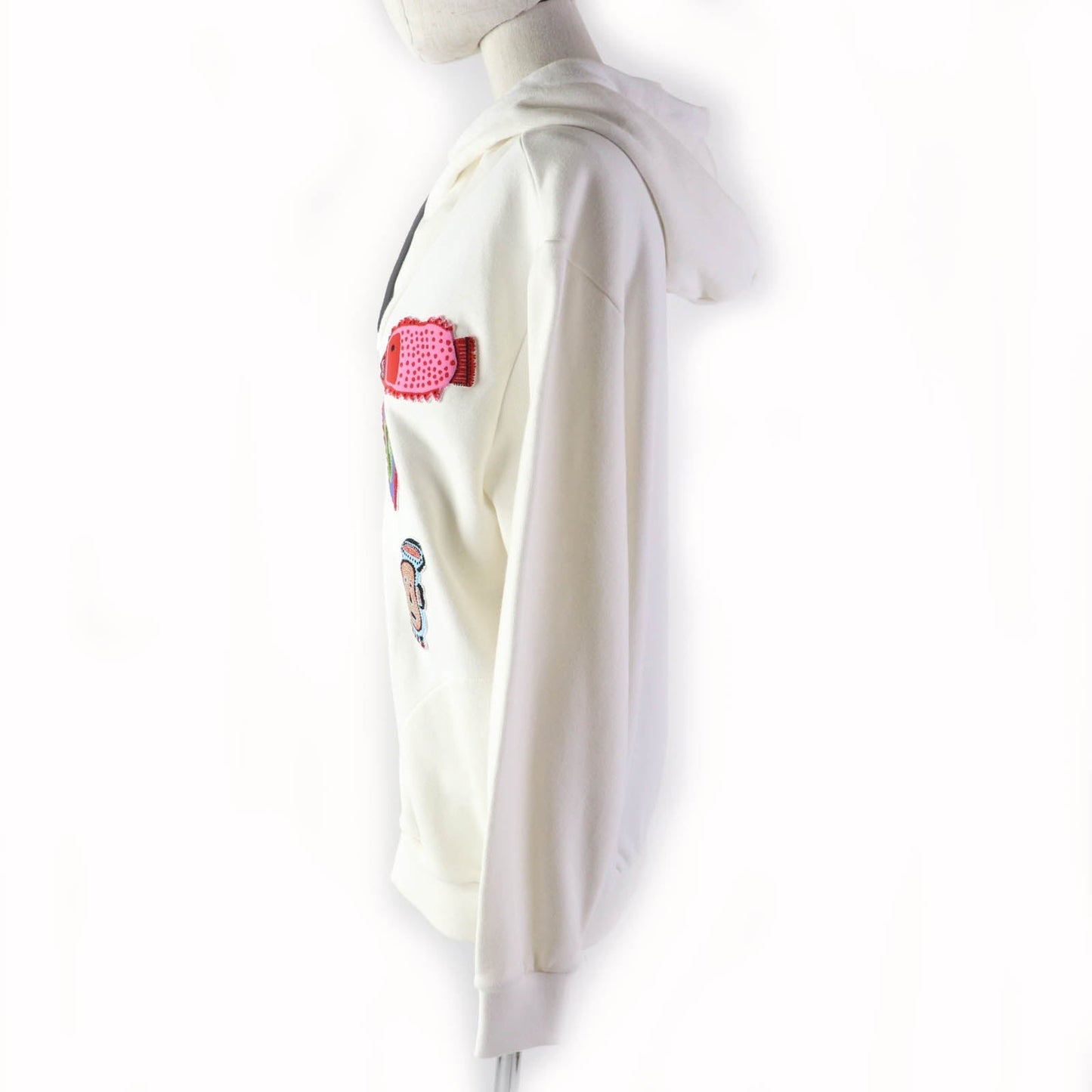 LOUIS VUITTON Hoodie Main: 100% cotton, part: 50% cotton, part: 20% polyester, part: 15% polyurethane, part: 10% nylon, part: 5% inorganic fiber white Women S