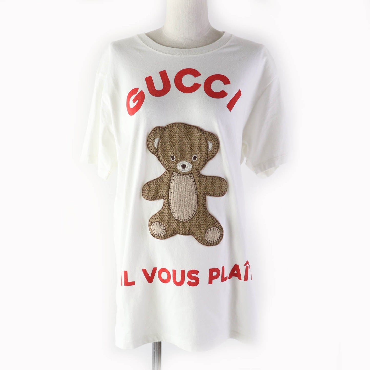 GUCCI Short sleeve T-shirt 717422 XJFNE Main: 100% cotton, part: 51% acrylic, part: 49% wool white Women XS