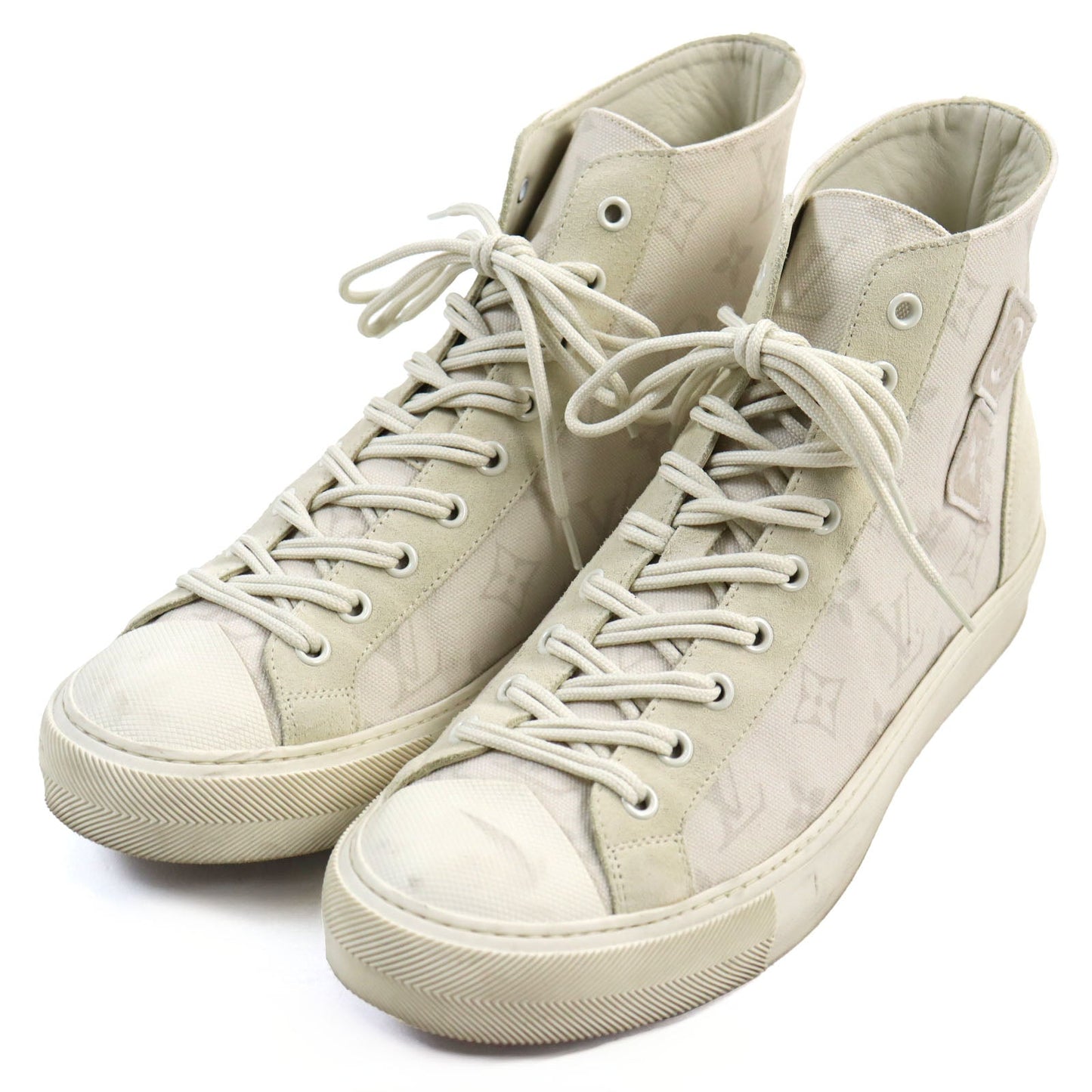 LOUIS VUITTON High cut sneakers Main: Canvas, Part: Suede cream Tattoo Line mens 7