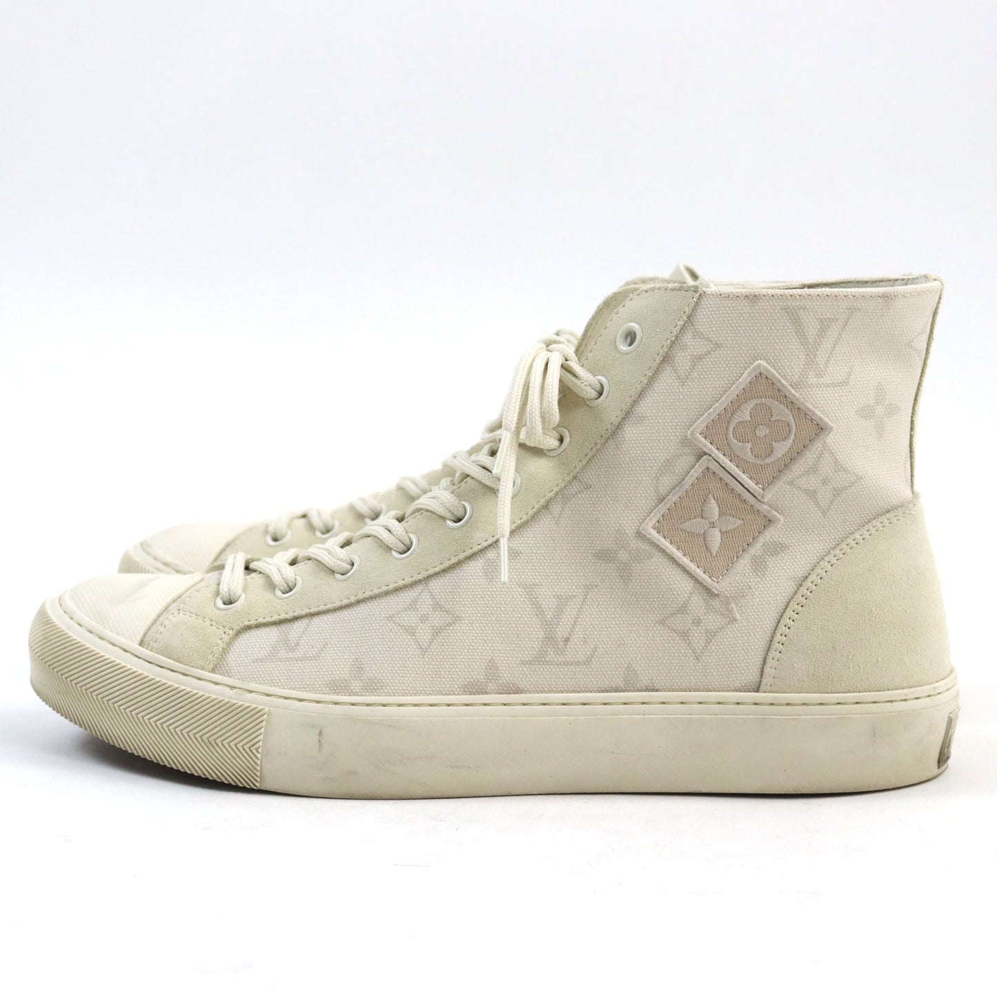 LOUIS VUITTON High cut sneakers Main: Canvas, Part: Suede cream Tattoo Line mens 7