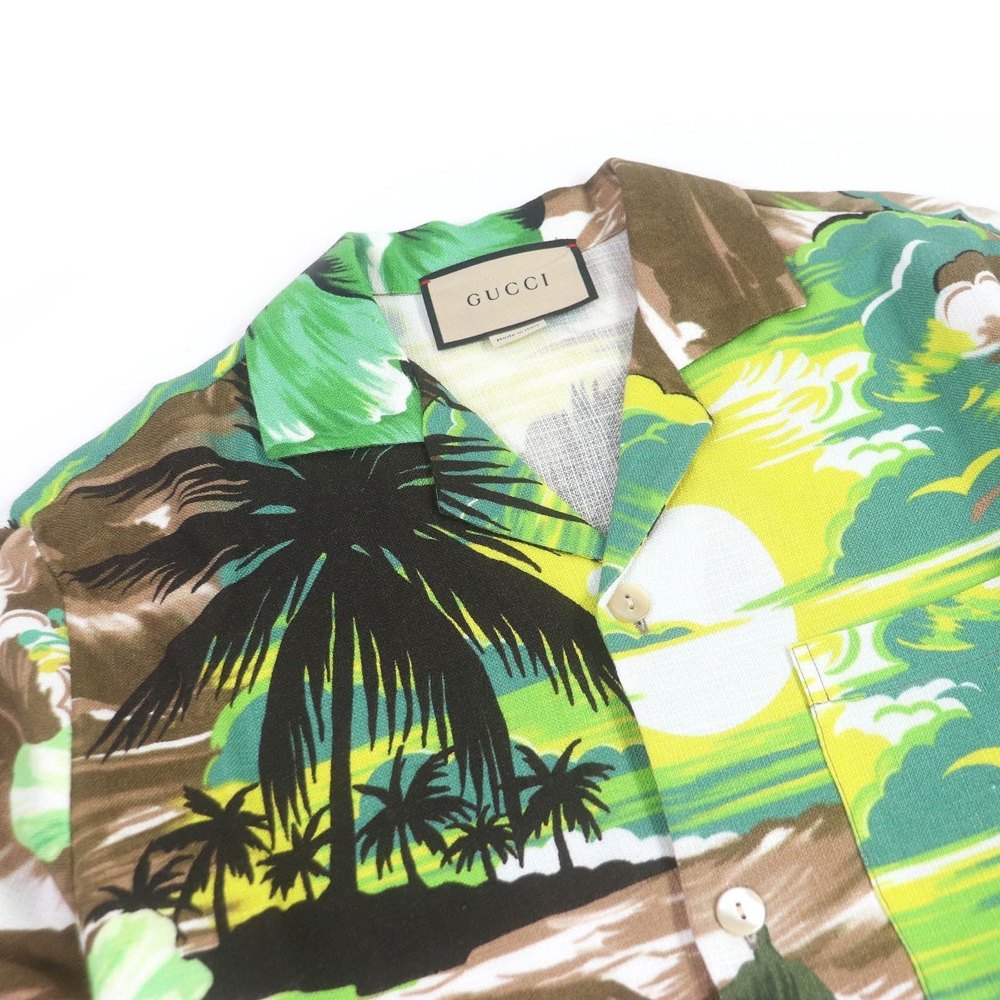 GUCCI Short sleeve shirt 694123 Main: 100% rayon Brown type mens 44