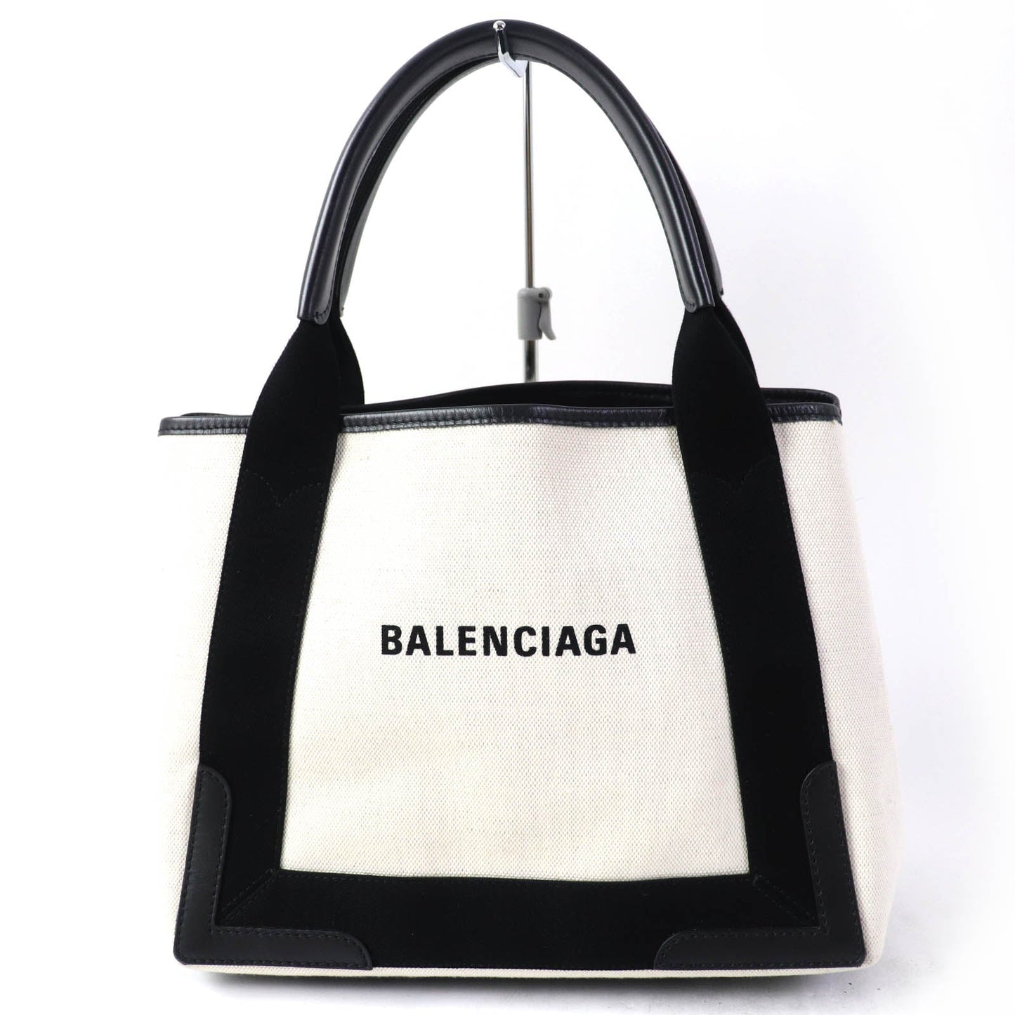 BALENCIAGA Handbag 339933 Main: Cotton canvas, calfskin beige Small cabas Women