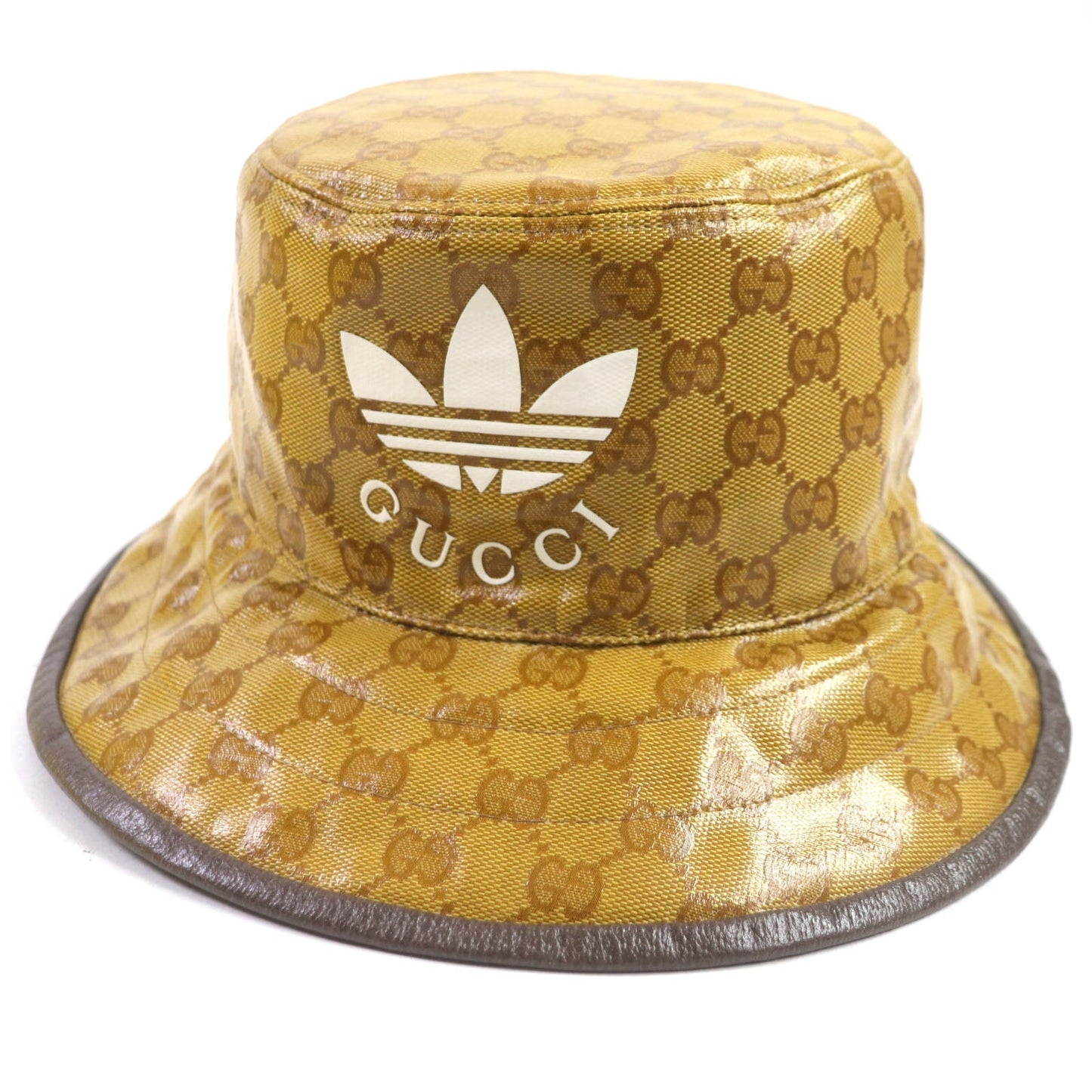GUCCI hat 696484 Outer: 67% nylon, Outer: 33% cotton, Lining: 65% cotton, Lining: 35% linen, Part: leather, Inner: 55% cotton, 45% rayon Brown type mens