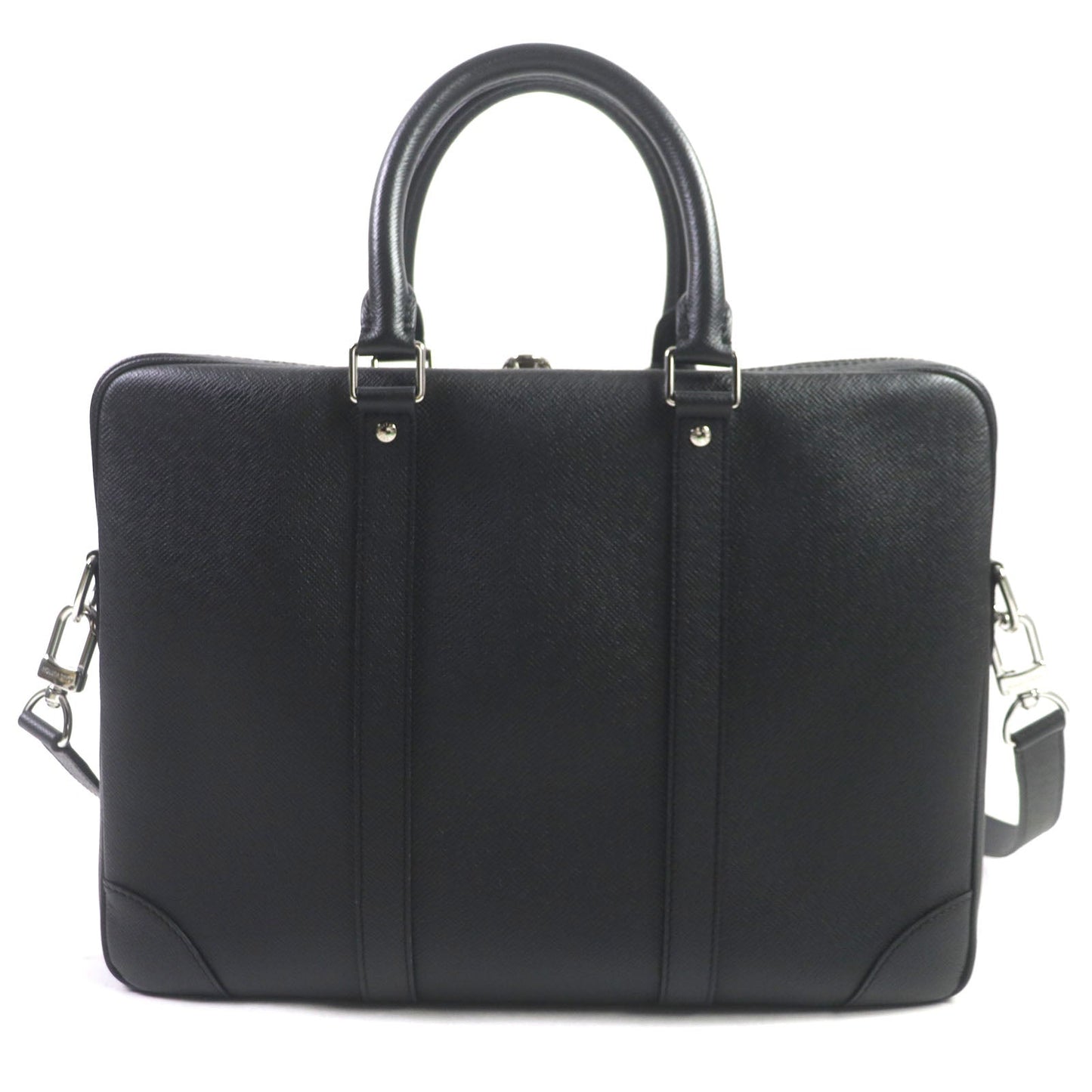 LOUIS VUITTON Briefcase M30975 Taiga Leather black Taiga Porte Documan Voyagej mens