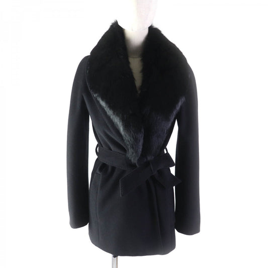BURBERRY LONDON coat Outer: 65% Angora, Outer: 35% Wool, Lining: Cupra, Lining: Polyester black Women 38