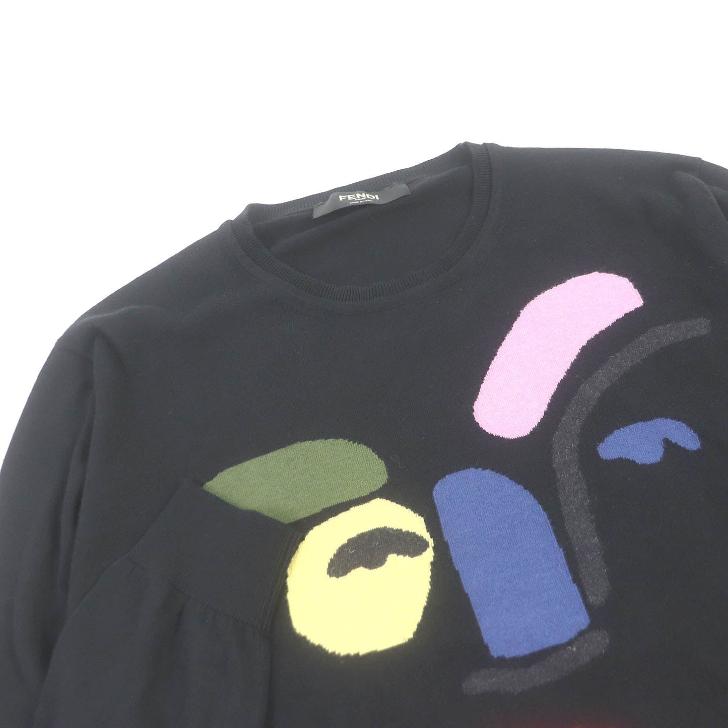 FENDI knit FZZ284 Main: 85% cotton, Main: 15% cashmere black mens 46