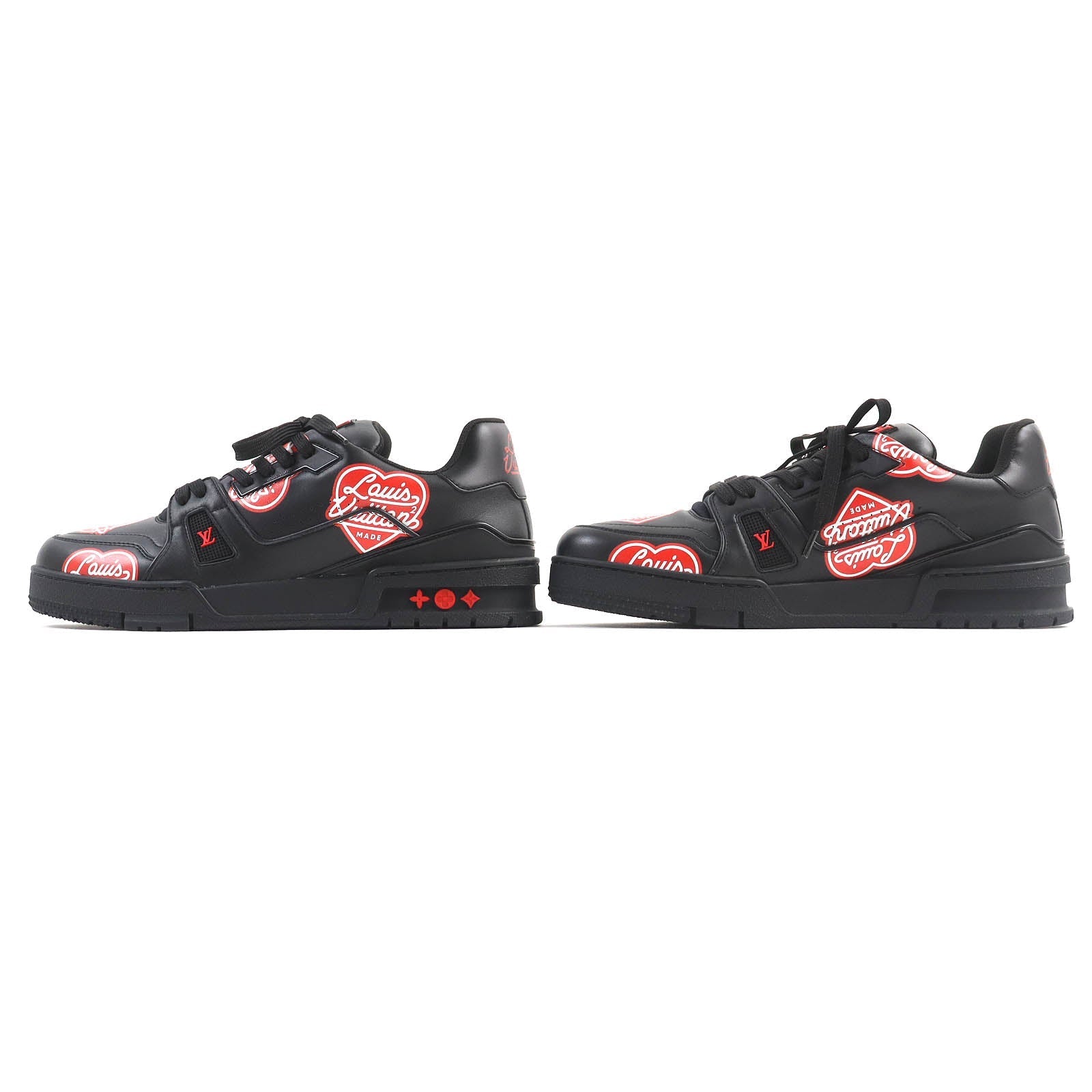 LOUIS VUITTON sneakers leather Two-tone (black) LV trainer line 7 1/2