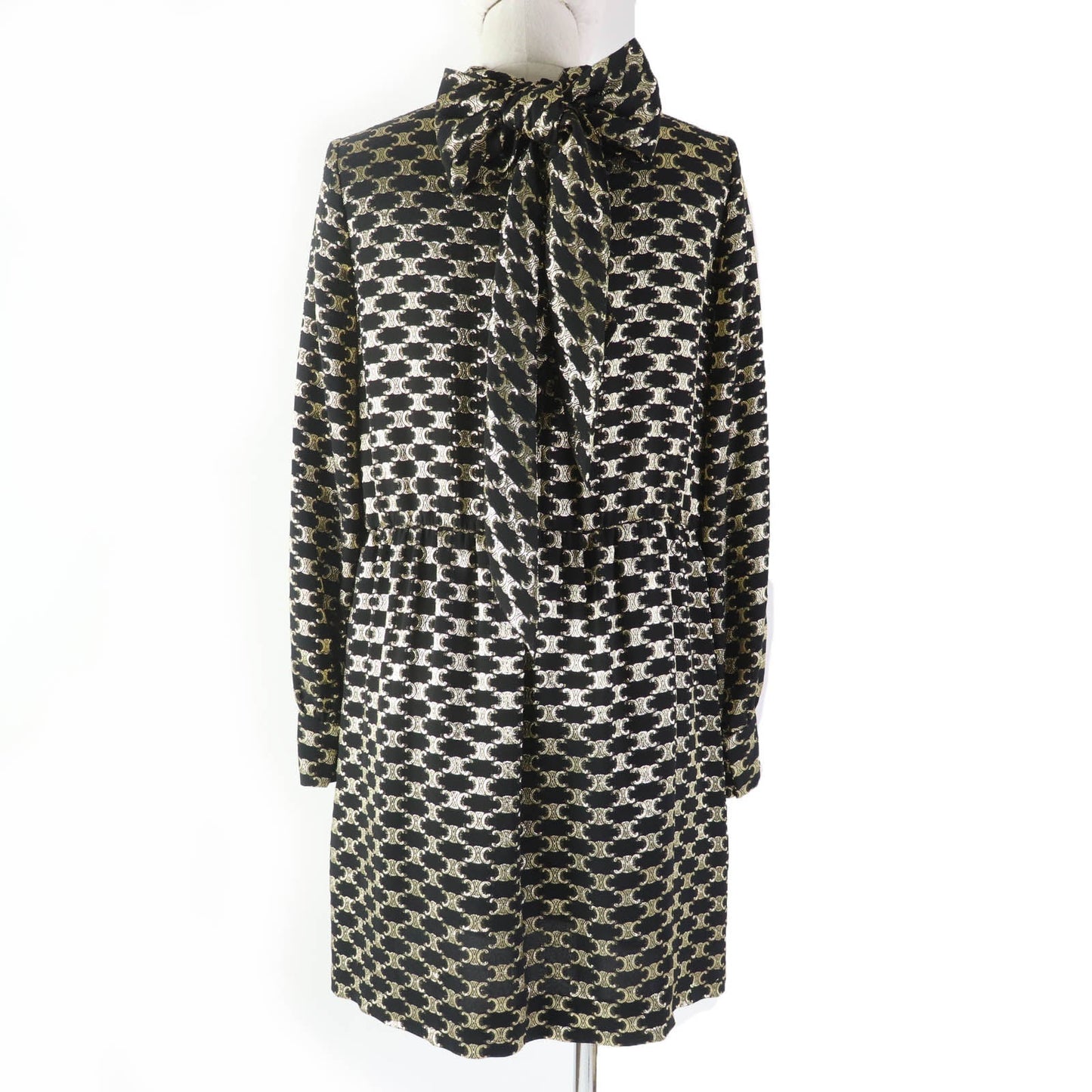 CELINE one piece 2R380805F Main: 67% silk, 33% metal fiber, Lining: 100% silk Black gold Women 34