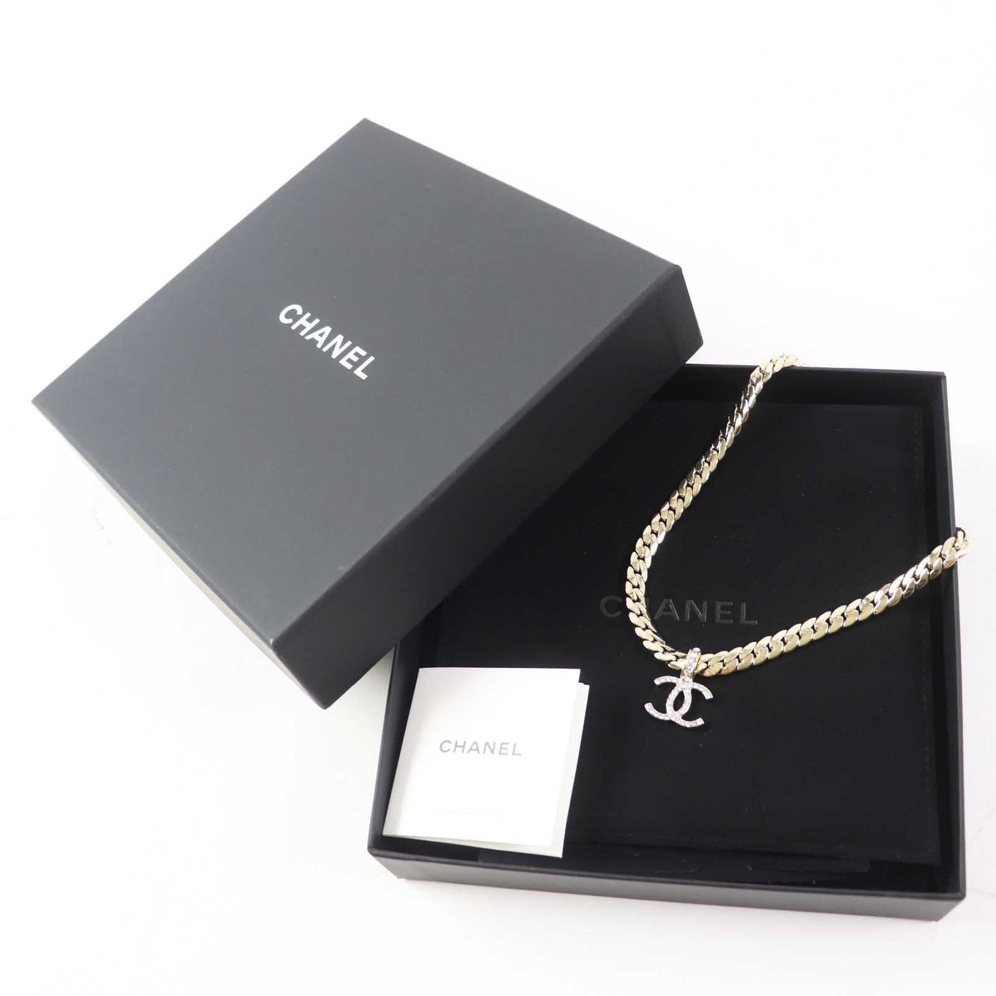 CHANEL Necklace ABD019 B24P Metal Strass gold Women