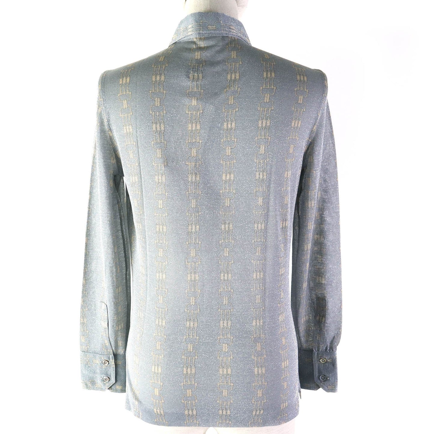 CELINE Long sleeve shirt 50% glitter, 50% SINTETICA Blue Gray Beige Women 42