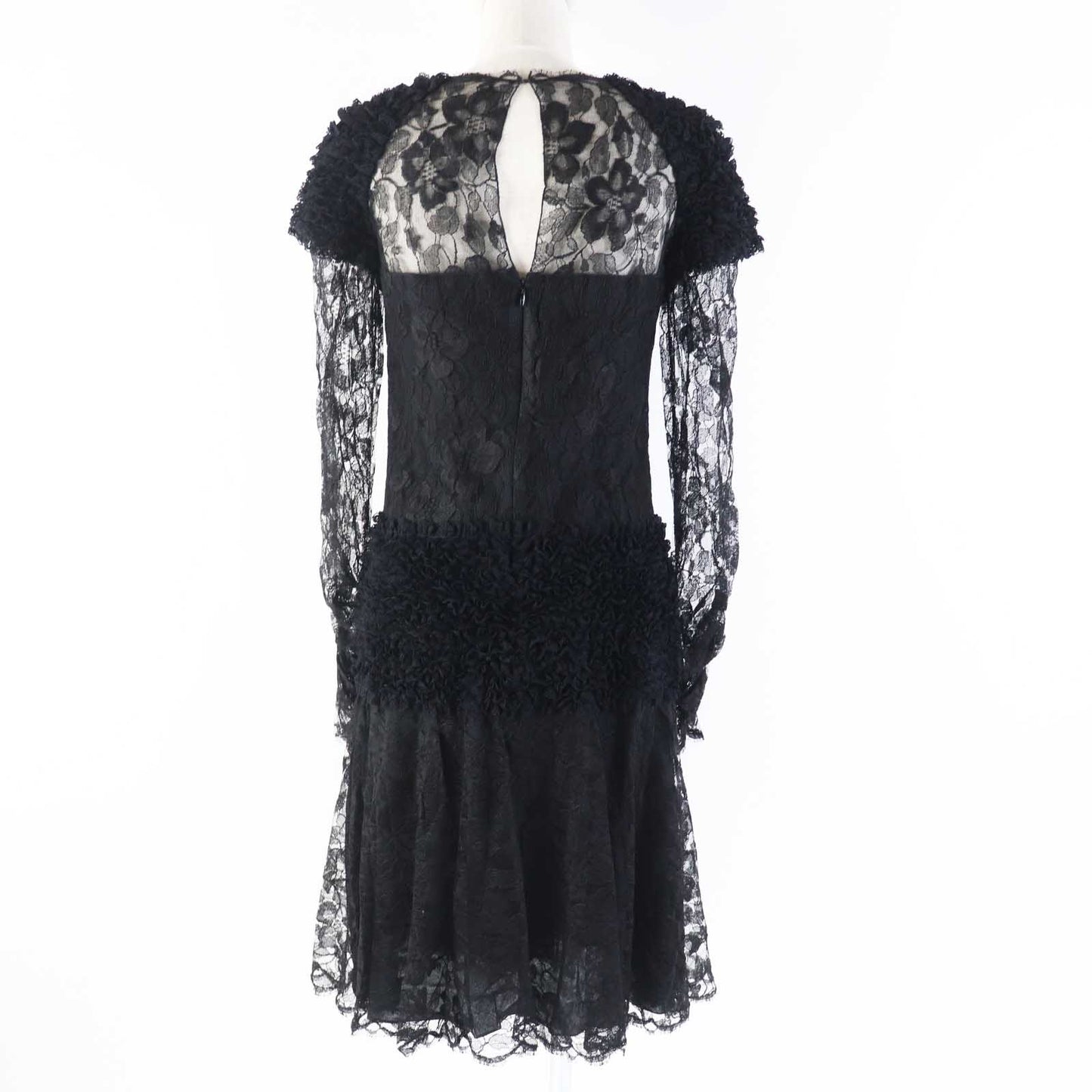 CHANEL one piece P41859 Outer: 73% rayon, Outer: 27% nylon, Lining: 100% silk black Women 38