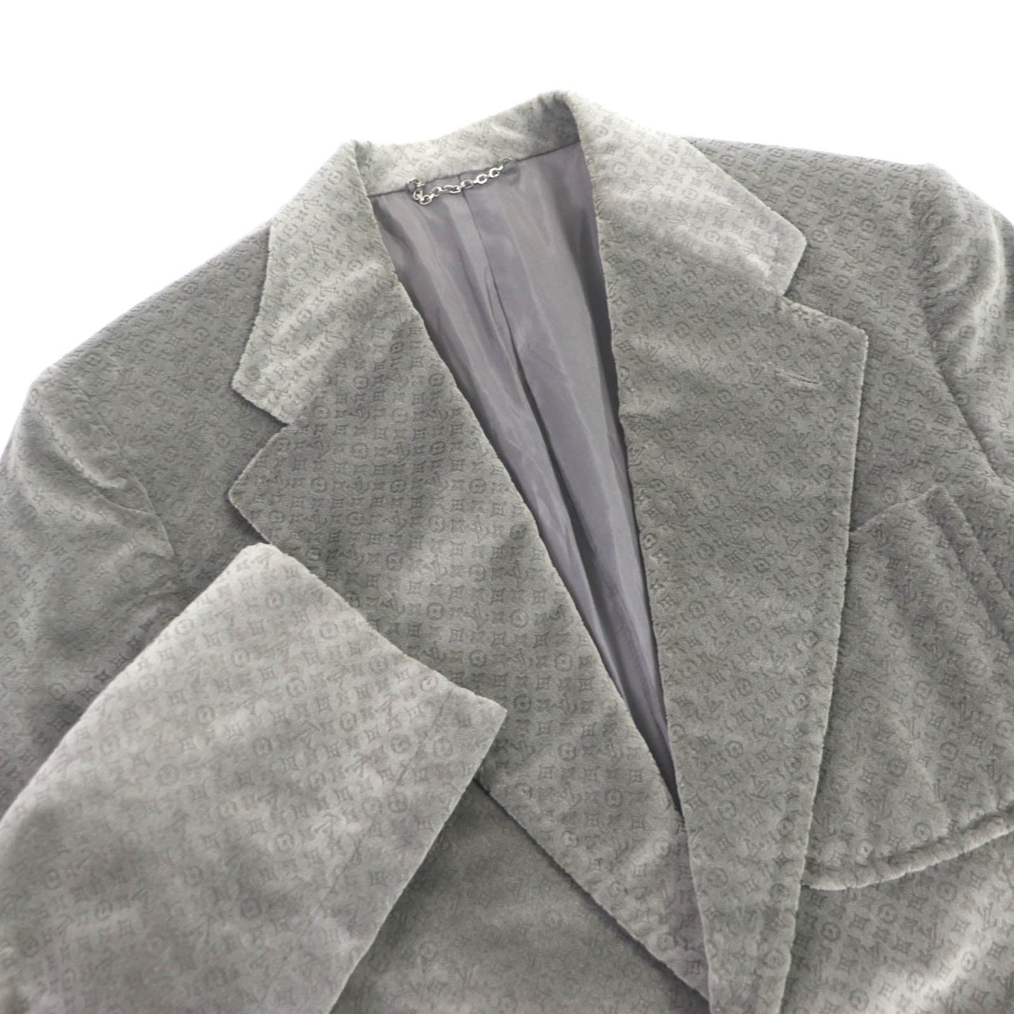 LOUIS VUITTON tailored jacket Outer: 98% cotton, Outer: 2% polyurethane, Lining: 100% cupra Charcoal type mens 44