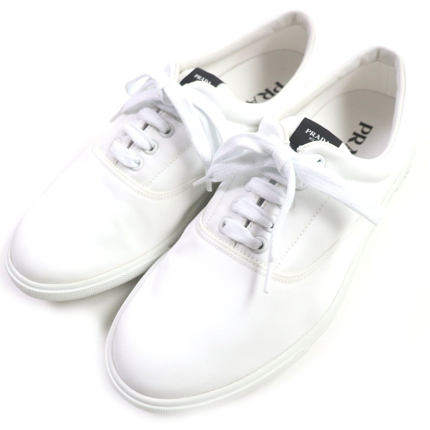 PRADA Low cut sneakers 2EG326 Nylon Leather white mens 5