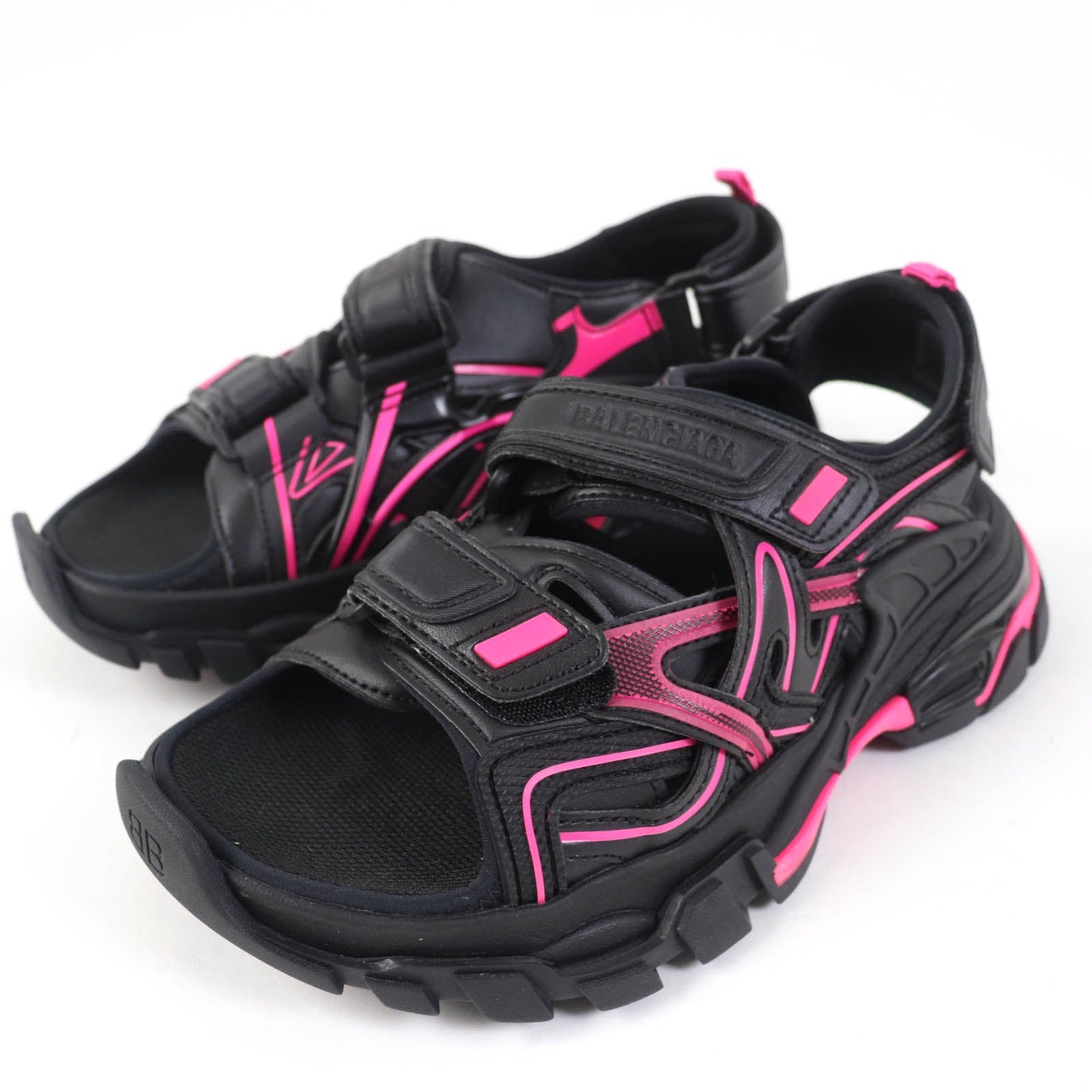 BALENCIAGA Sandals 617543 Main: Leather Black pink Track Sandal Women 36