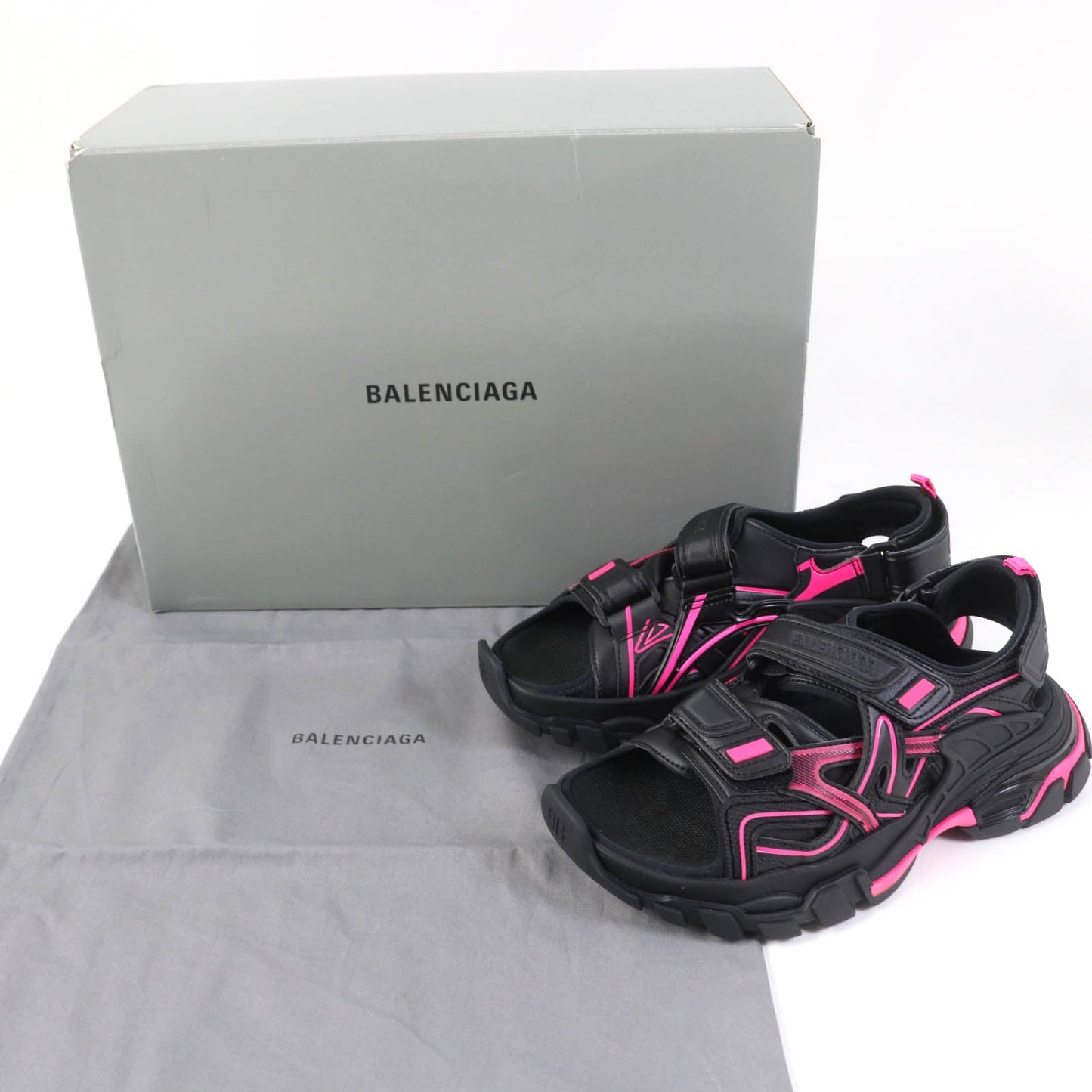 BALENCIAGA Sandals 617543 Main: Leather Black pink Track Sandal Women 36