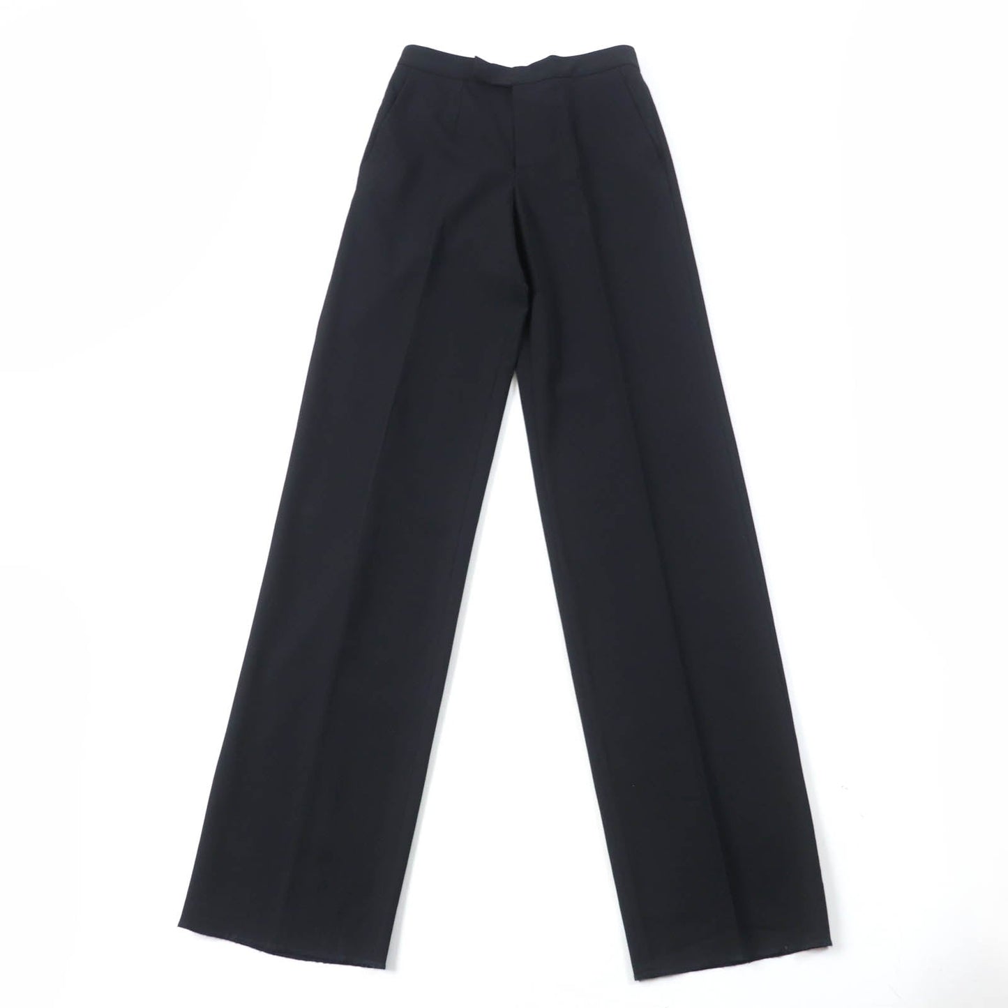 GUCCI Pants Main: 95% wool, Main: 5% polyurethane, Lining: 100% rayon, Part: leather black Women 38
