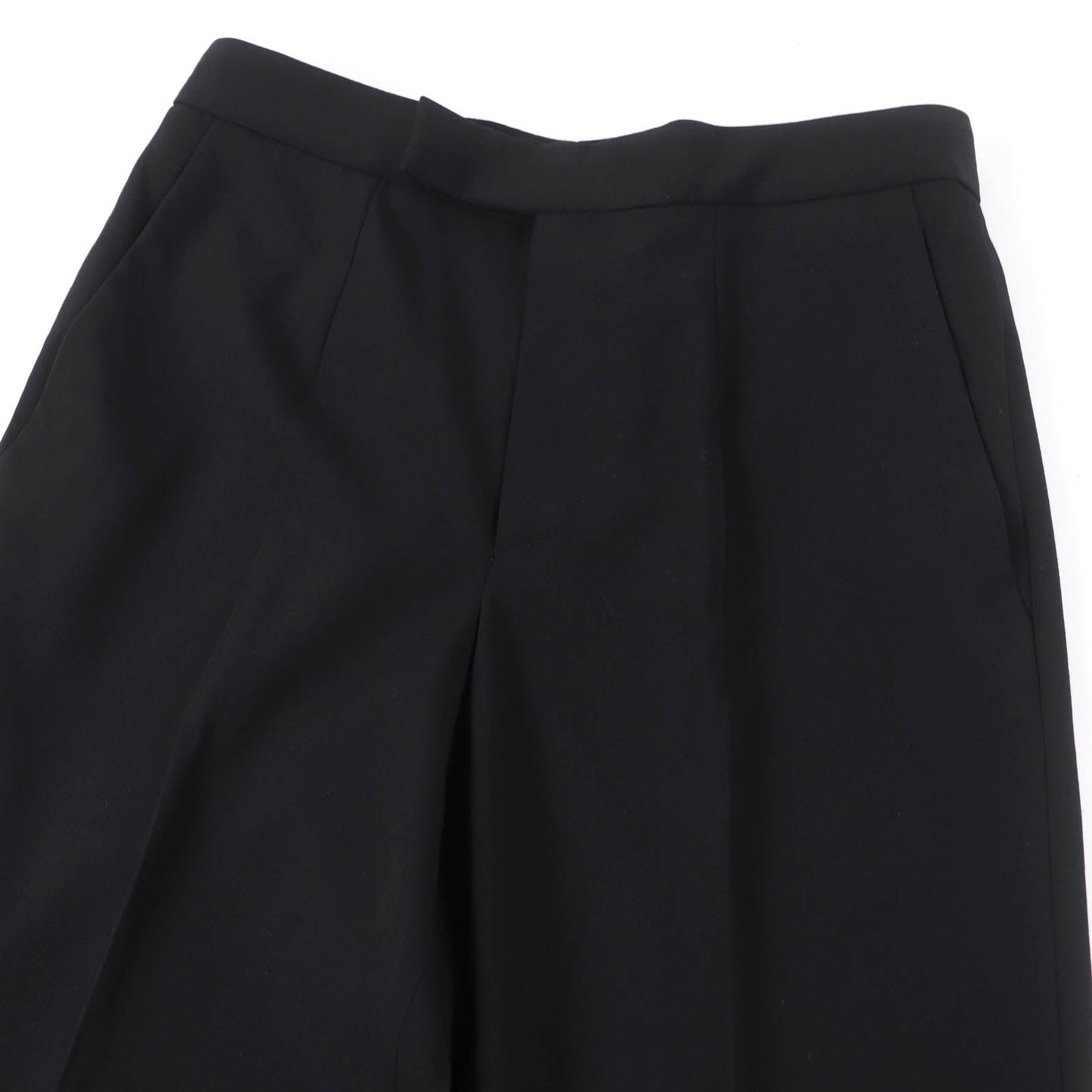 GUCCI Pants Main: 95% wool, Main: 5% polyurethane, Lining: 100% rayon, Part: leather black Women 38
