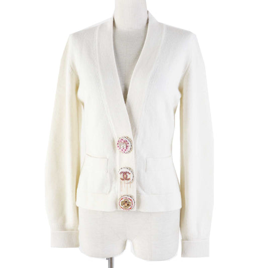 CHANEL cardigan P73102 Main: 99% cashmere, Main: 1% elastane (polyurethane) white Women 34