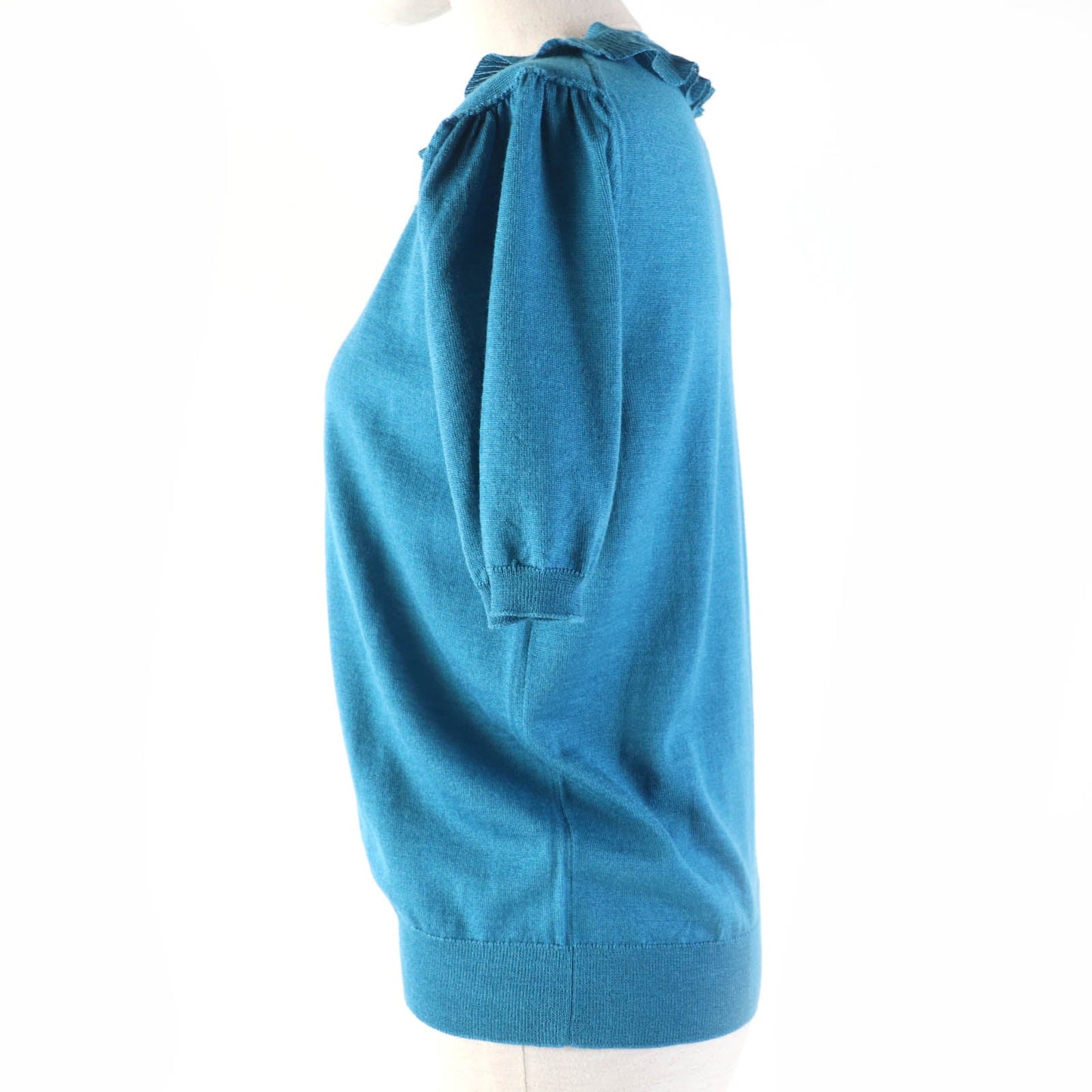 PRADA Short sleeve knit P24I0F Main: 75% wool, Main: 25% silk blue Women 42