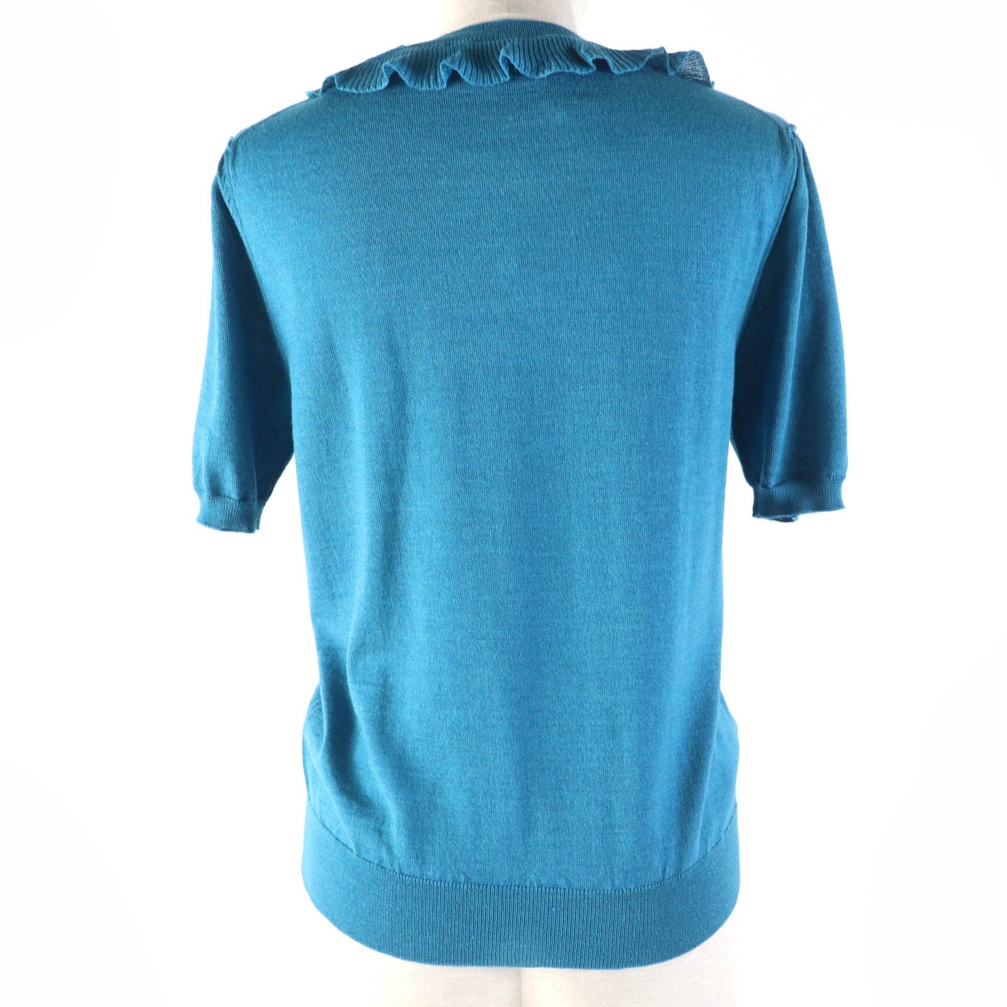 PRADA Short sleeve knit P24I0F Main: 75% wool, Main: 25% silk blue Women 42