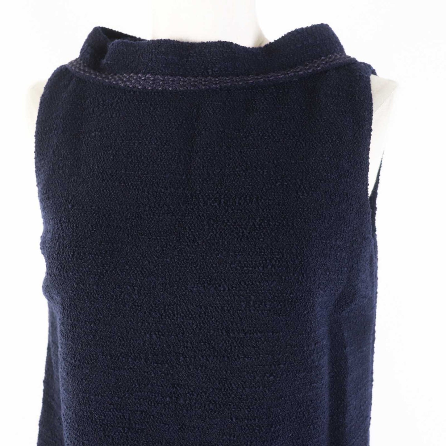 GUCCI one piece 652725 Main: 90% wool, Main: 10% nylon, Part: 49% acetate, Part: 45% acrylic, Part: 6% polyester, Lining: 73% acetate, 27% silk Navy Women 36