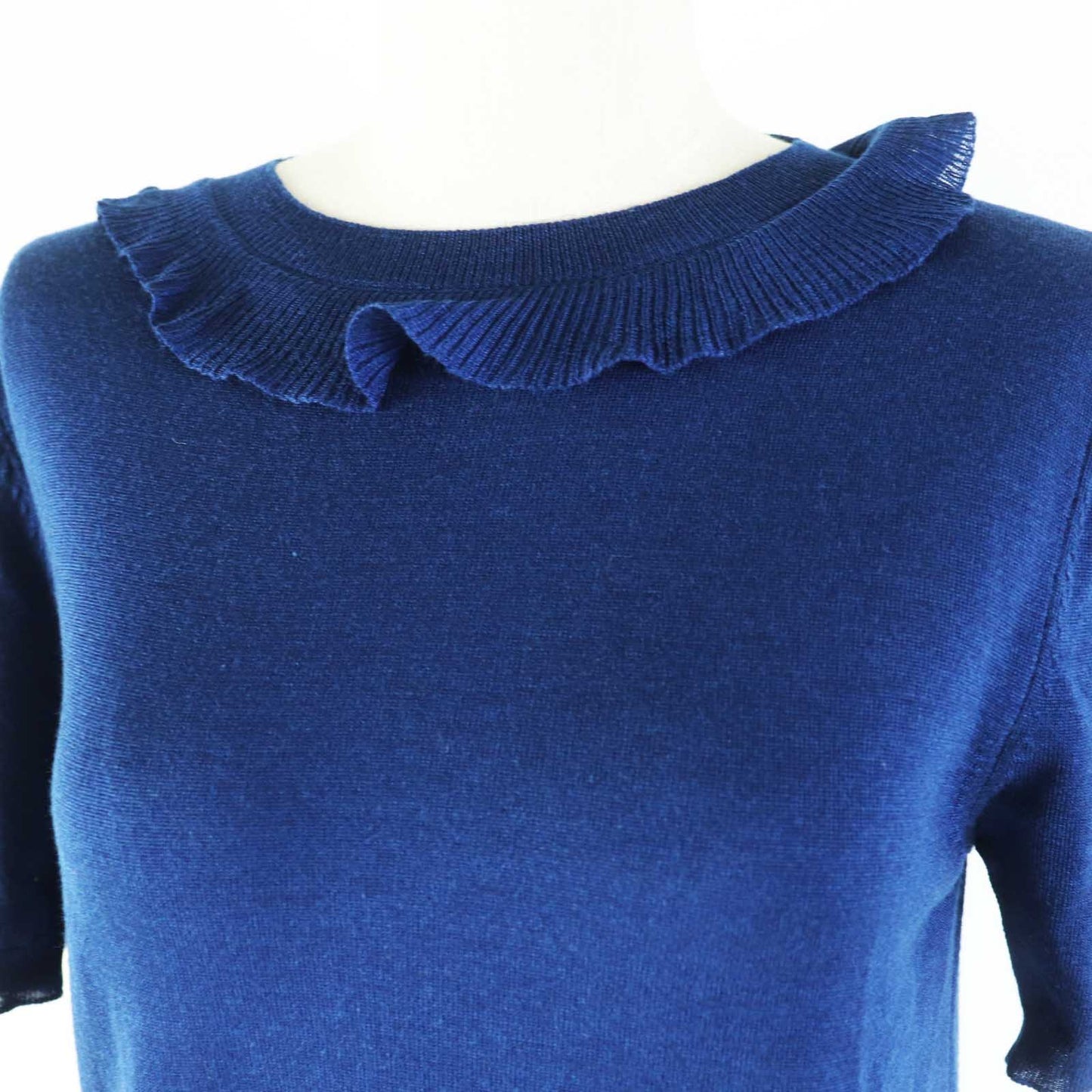 PRADA Short sleeve knit P24I0F Outer: 75% wool, Outer: 25% silk blue Women 40