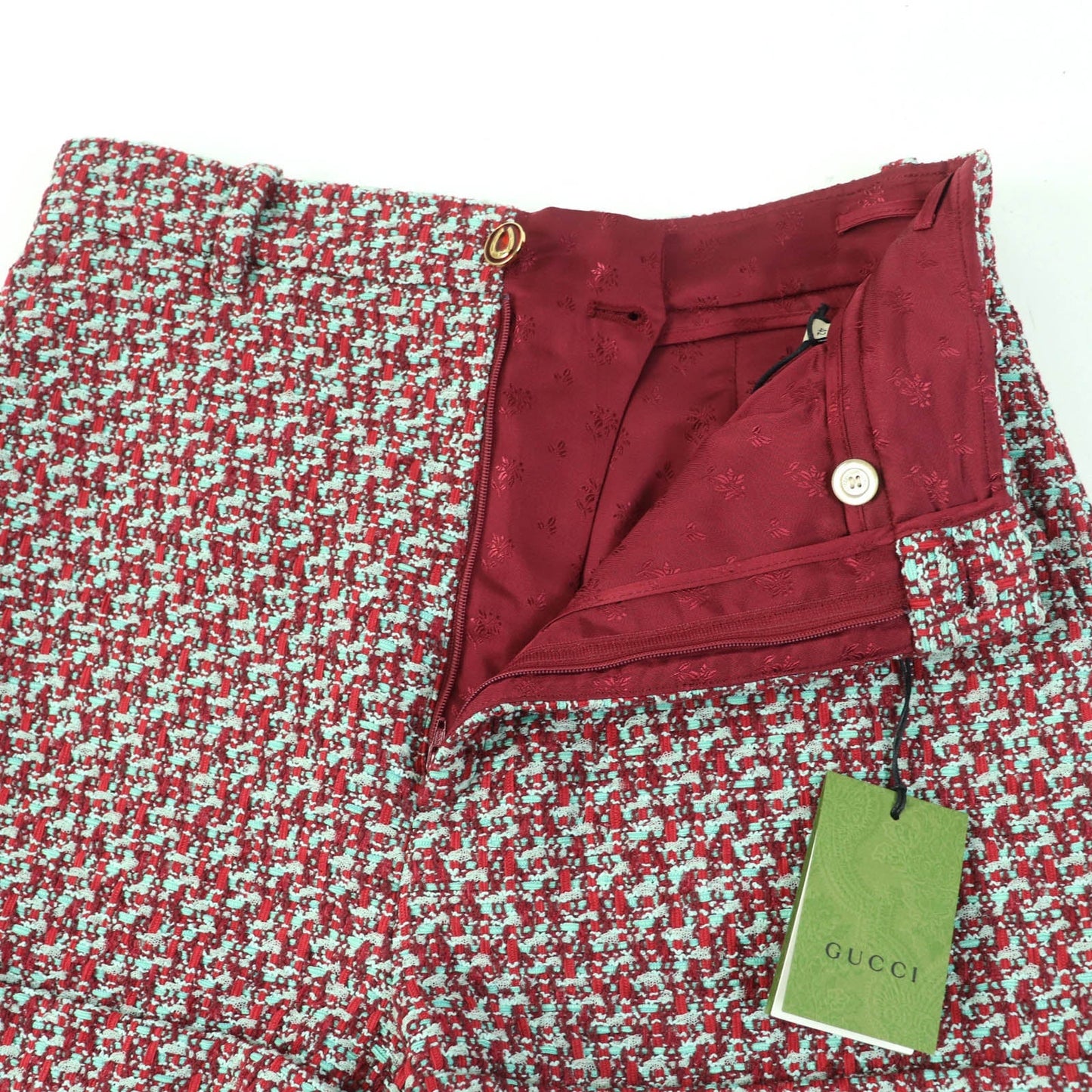 GUCCI Shorts 691396 Main: 63% cotton, Main: 37% nylon, Lining: 100% rayon Red Green type Women 42