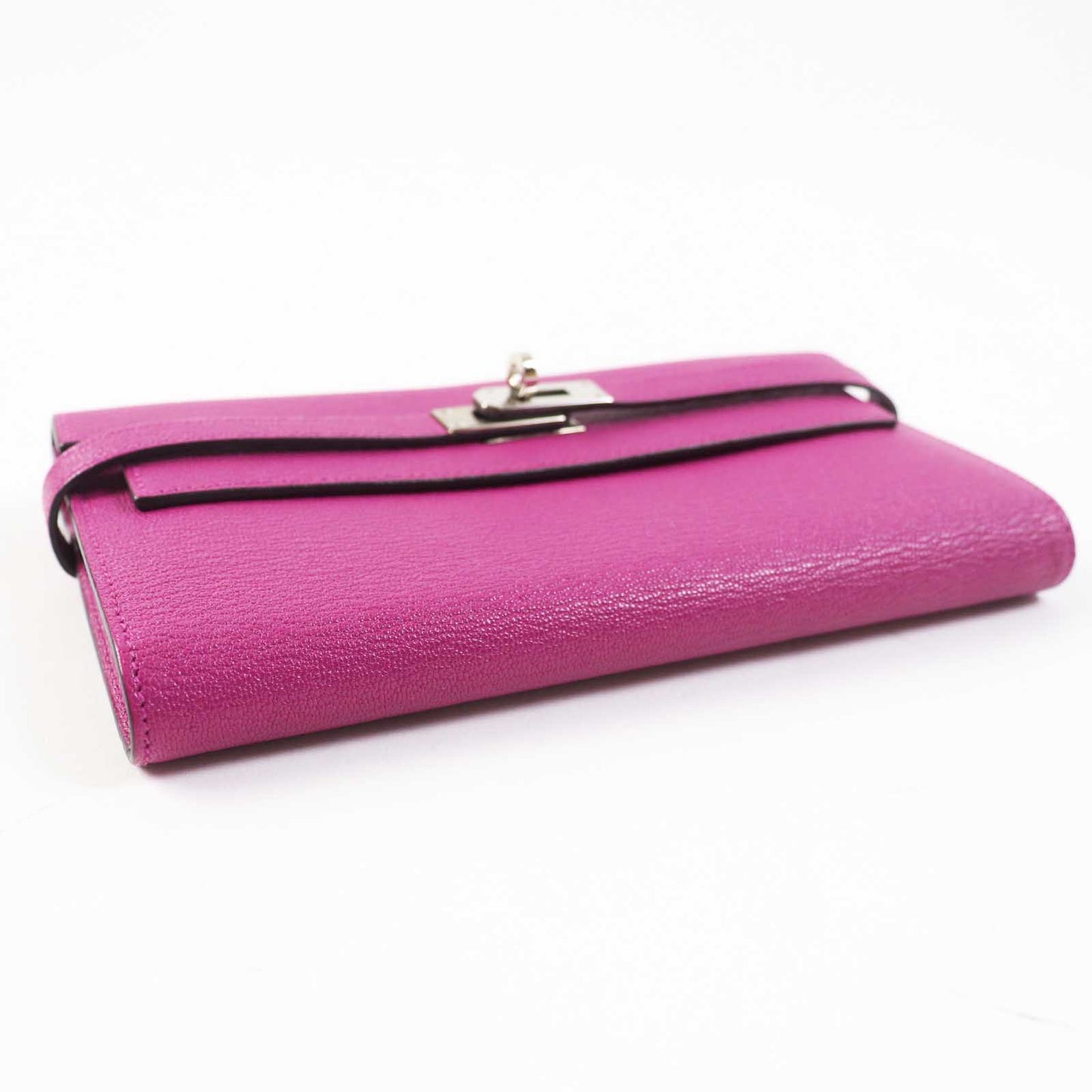 HERMES Long Wallet Purse Shave Rose purple Kelly wallet Women