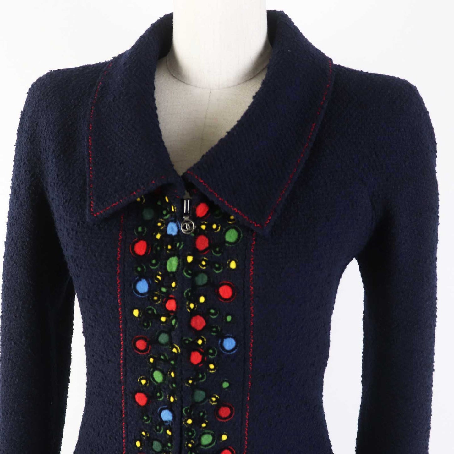 CHANEL setup 97A P09685 Outer: 88% wool, Outer: 12% nylon, Lining: 95% silk, Lining: 5% polyurethane Navy Women 36