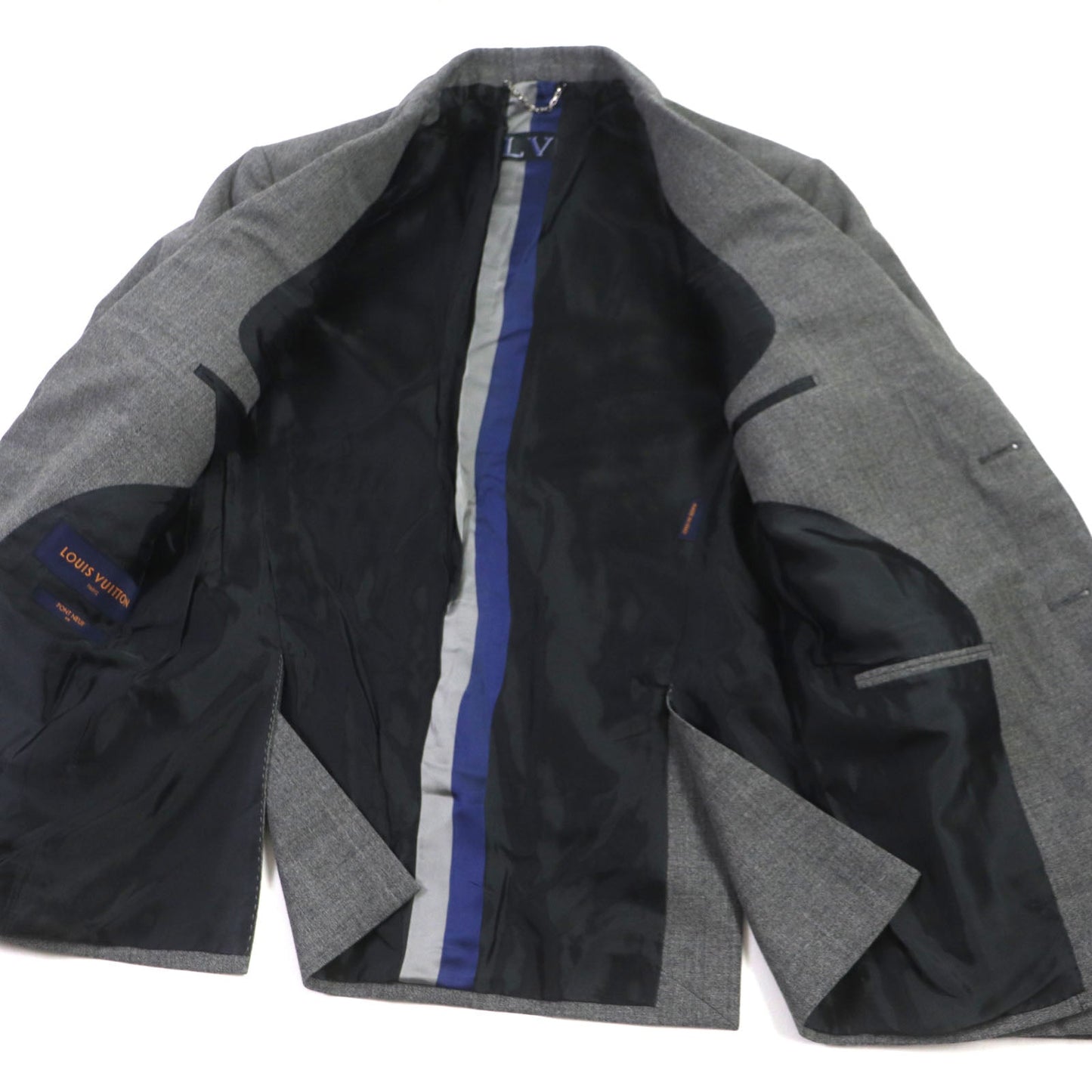 LOUIS VUITTON setup Outer: 100% wool, Lining: 33% cotton, Lining: 30% cupra, Lining: 21% rayon, Lining: 16% polyester gray PONT NEUF FIT mens 48
