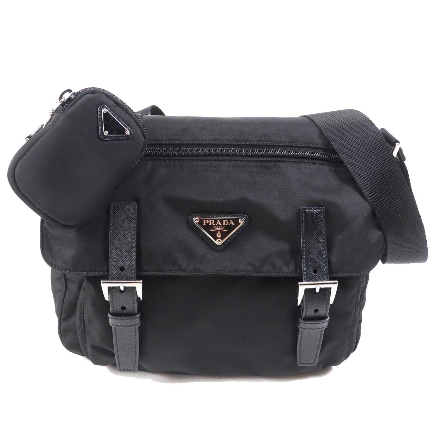 PRADA Shoulder Bag 1BD953 Main: Nylon, Part: Leather NERO Black Re-Nylon Women