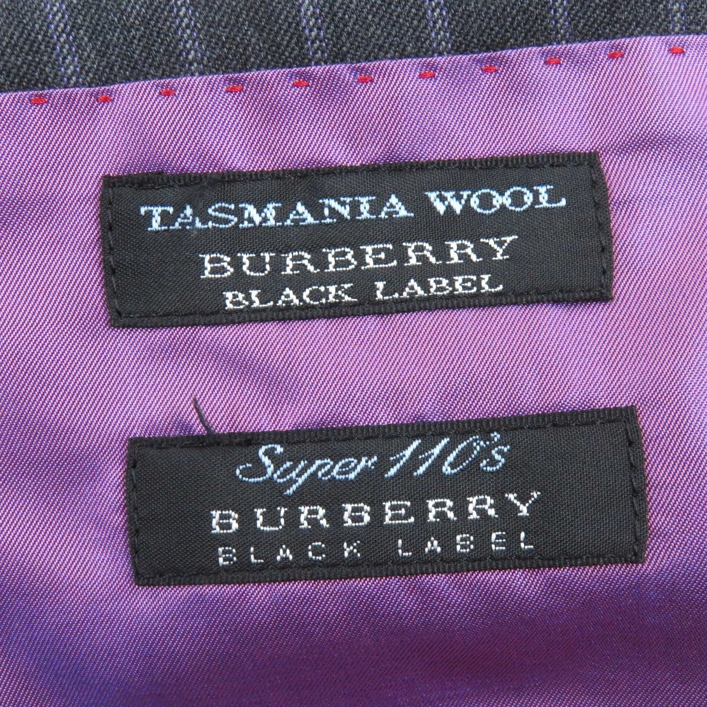 BURBERRY BLACK LABEL suit Outer material: 100% wool, Lining: Cupra, Lining: Polyester, Part: Cupra, (Outer material Super 110S  ) Dark Gray Purple mens 165 36R