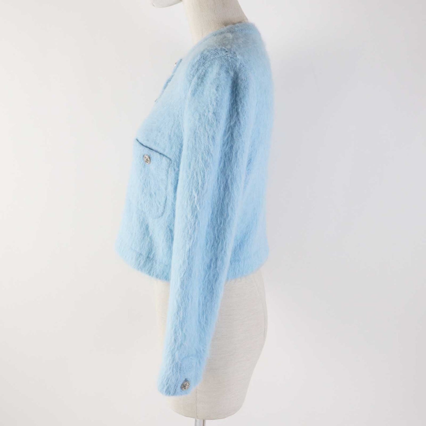 Chanel Cashmere Alpaca Knit Cardigan 36 COCO Button Classic Flap Tote