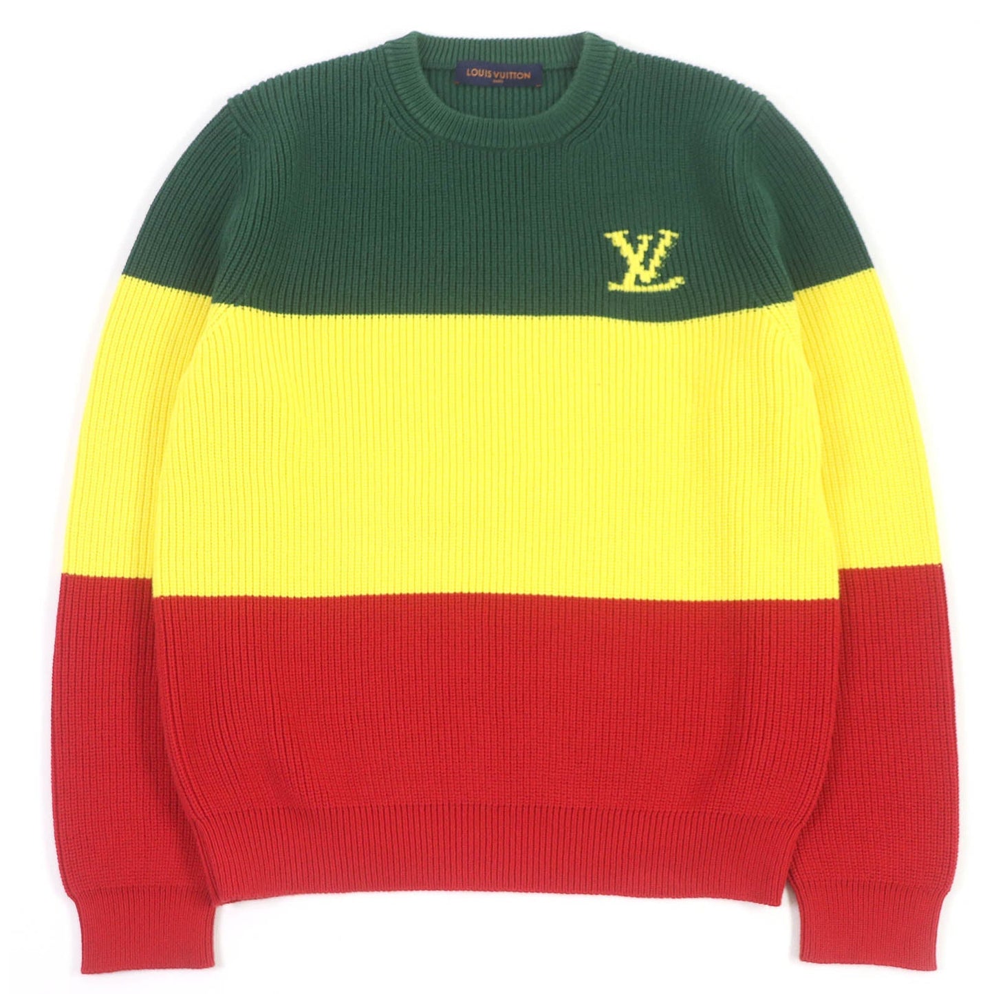 LOUIS VUITTON sweater Main: 51% cotton, Main: 49% polyester Raster color Jamaican Striped Pullover mens M